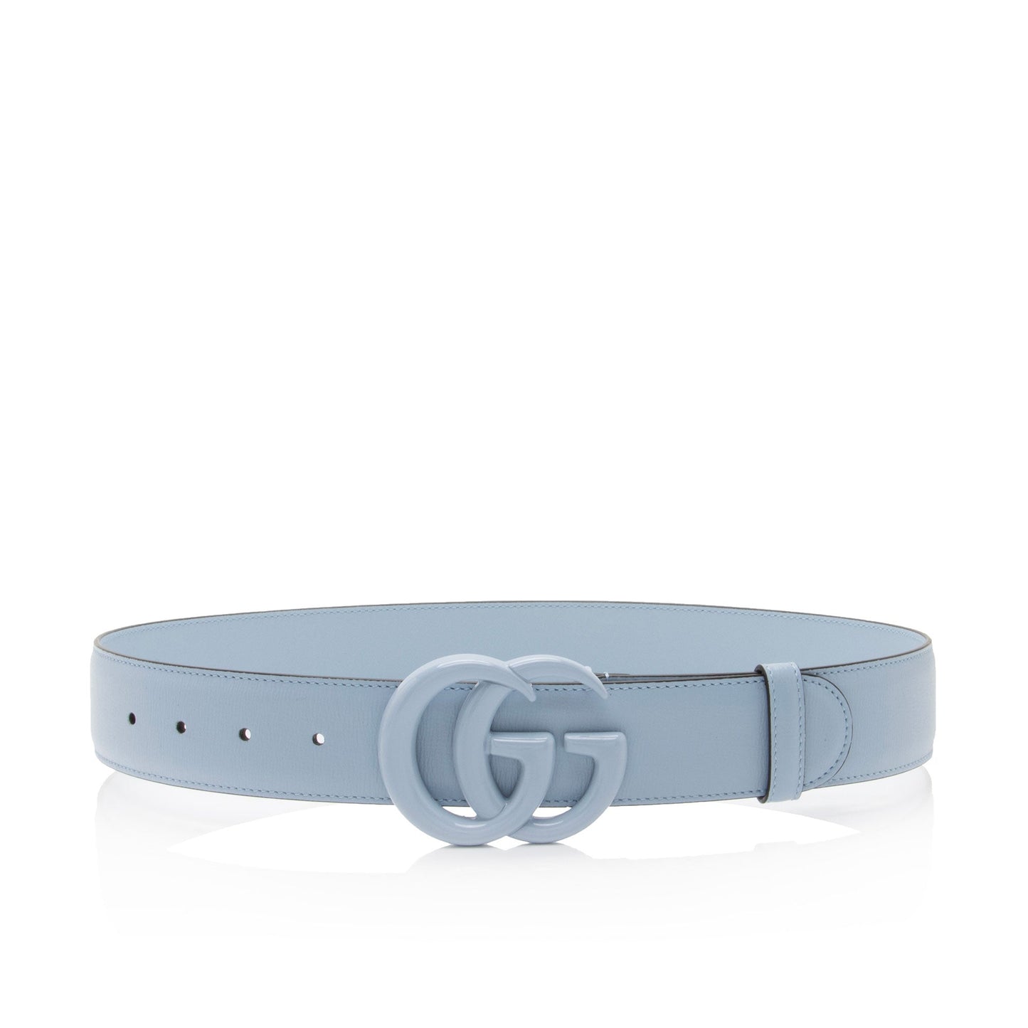 Gucci GG Marmont Monochrome Belt - Leather Blue Accessory