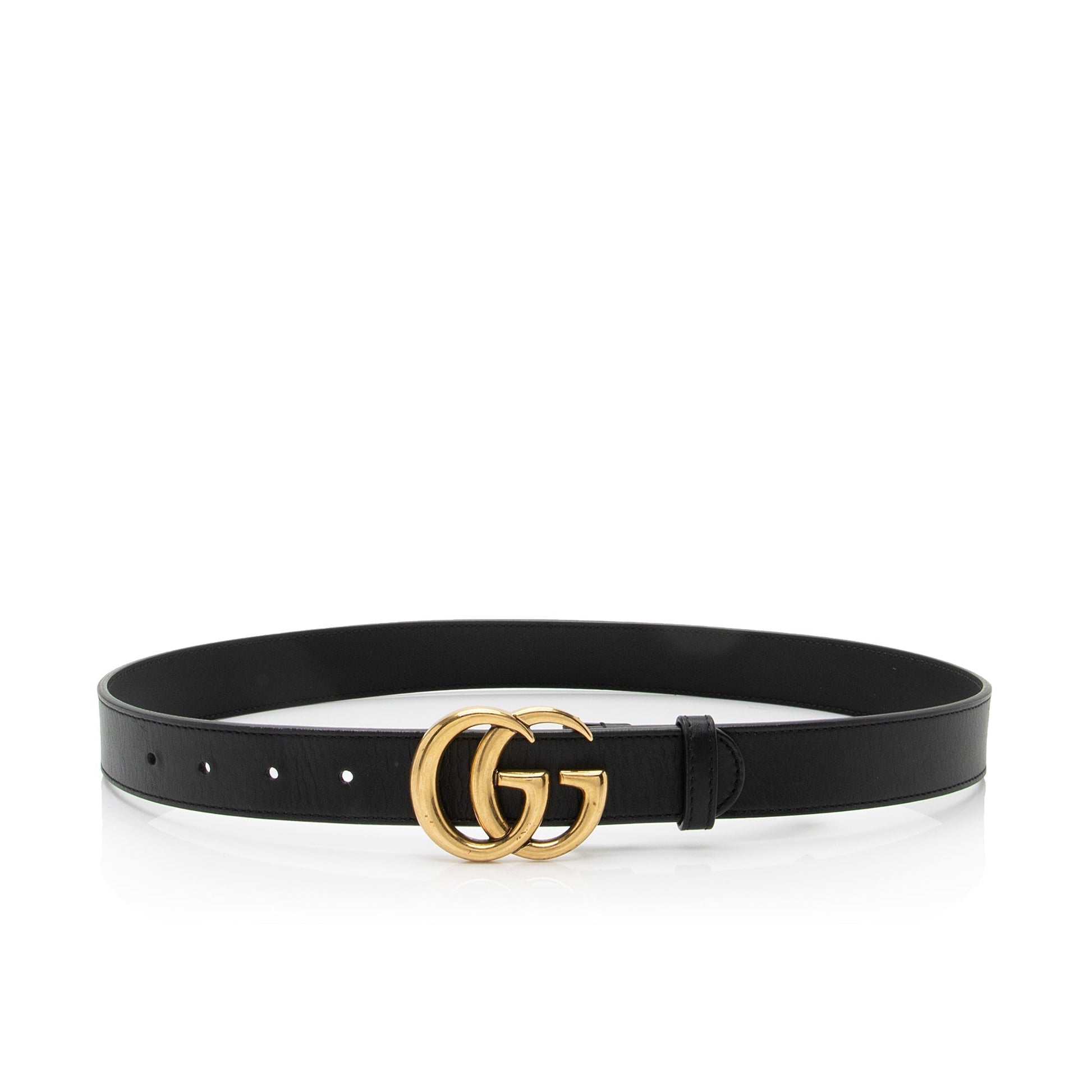 Gucci GG Marmont Belt - Size Leather Black Accessory Shf S2Un6D