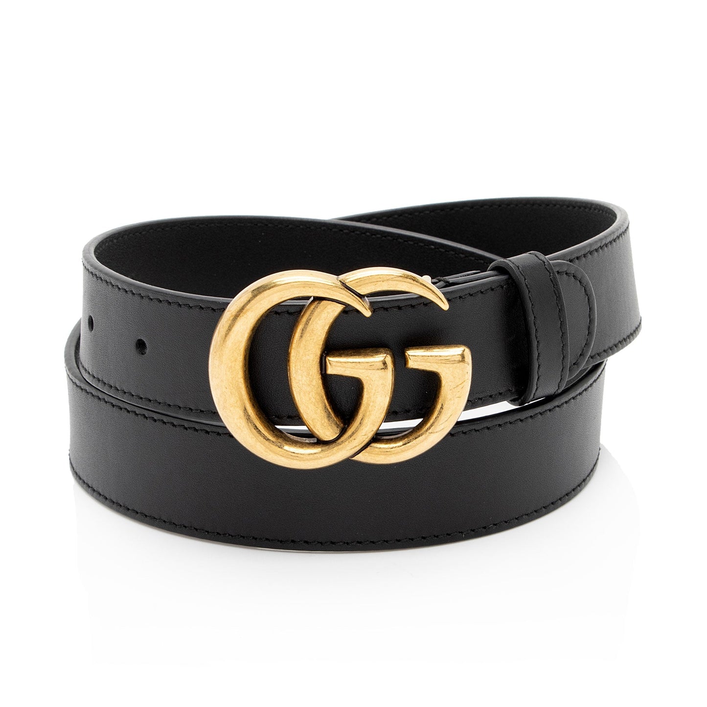Gucci GG Marmont Slim Belt - Leather Black Accessory Shf Zvxnnv