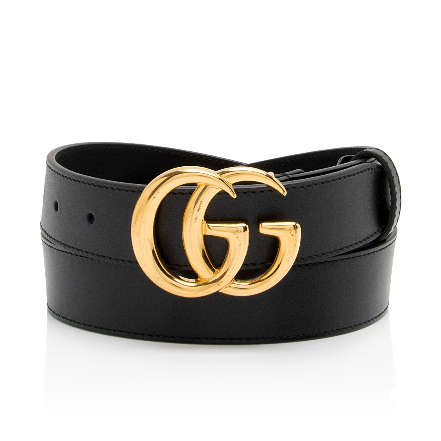 Gucci GG Marmont Slim Belt - Leather Black Accessory Shf Zx1V2G