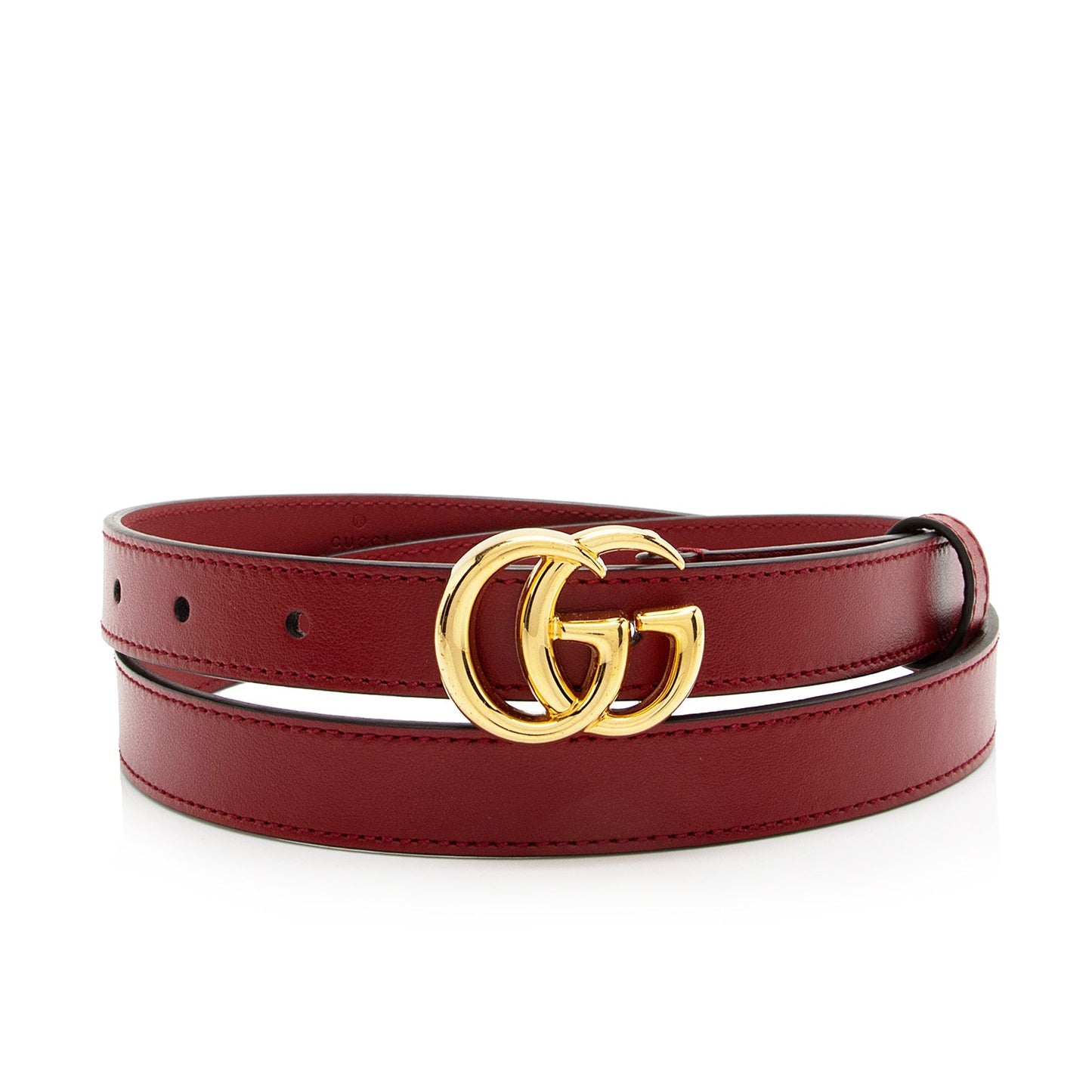 Gucci GG Marmont Slim Belt - Leather Red Accessory