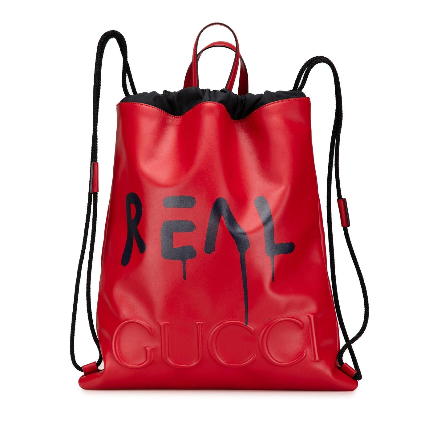 Gucci Ghost Drawstring Backpack Leather Calf Red Jewelry Backpack 2