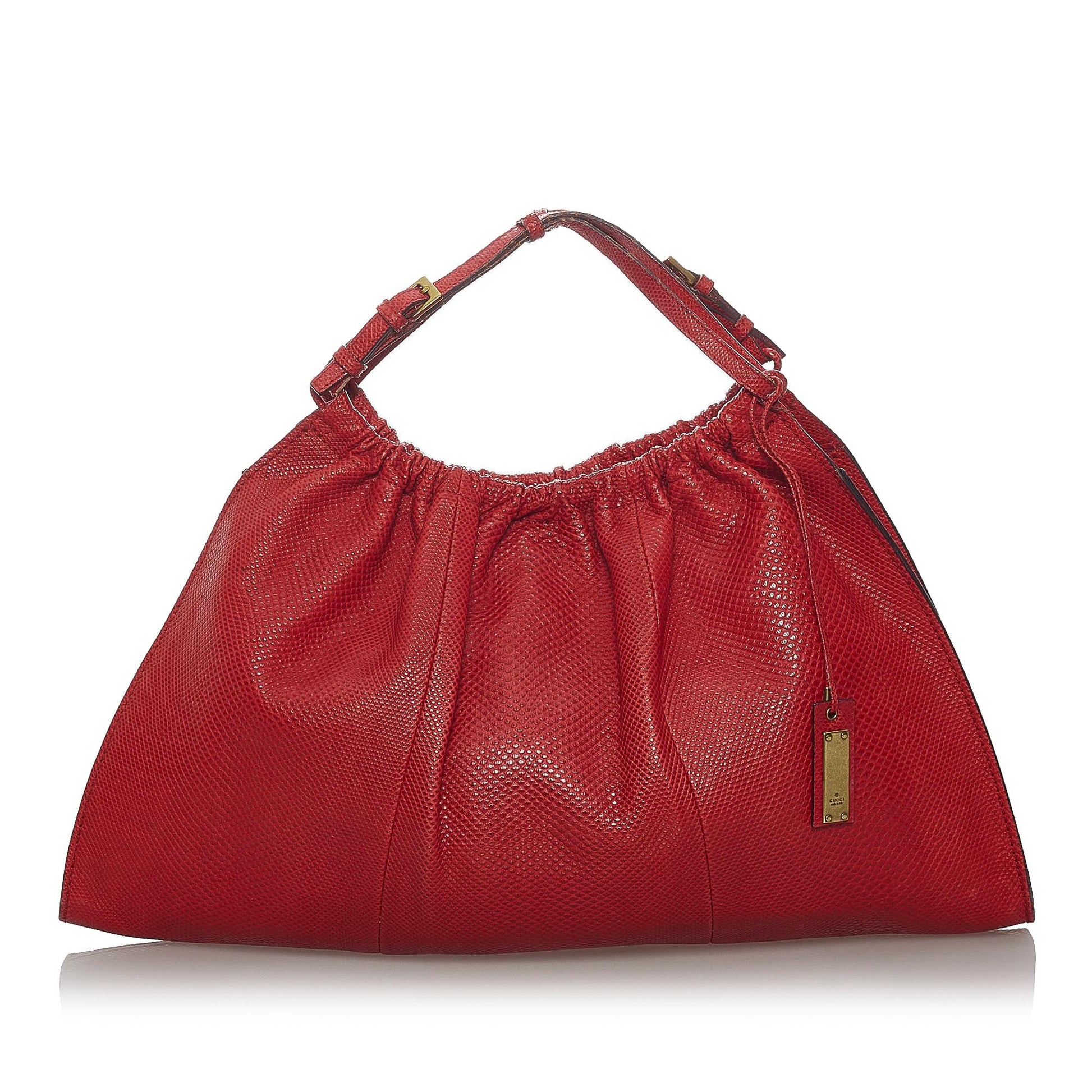 Gucci SHG Leather Calf Red Satchel Bag