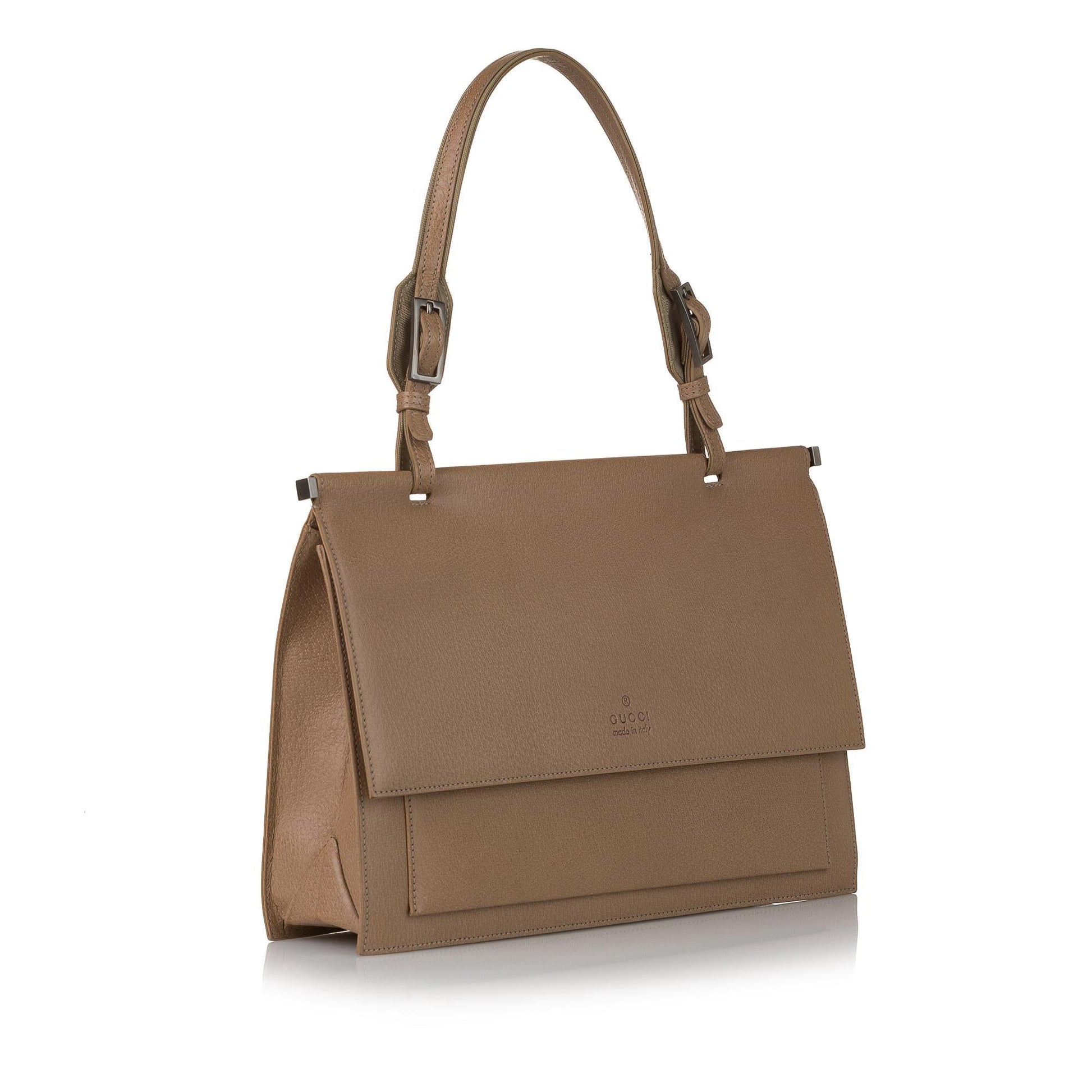 Gucci SHG Leather Calf Brown Satchel Bag