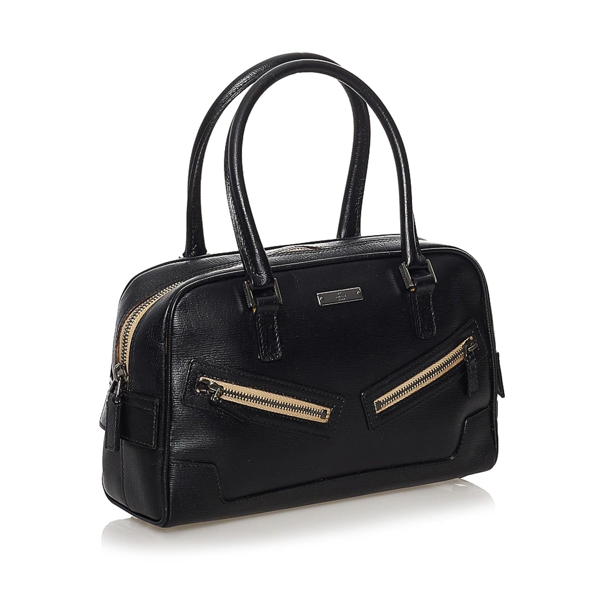 Gucci SHG Leather Calf Black Satchel Bag