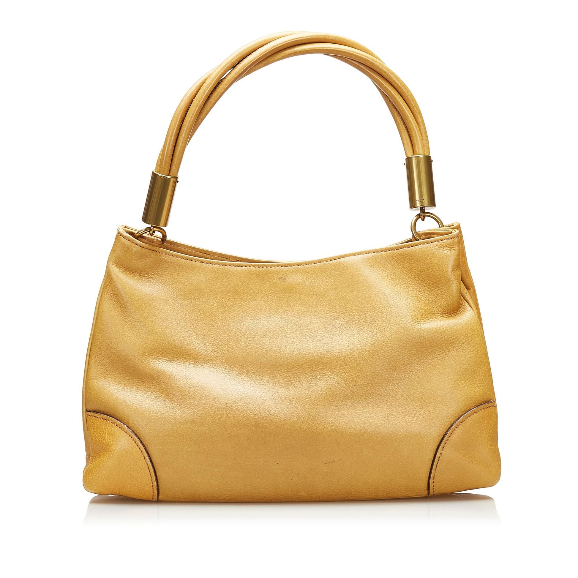Gucci SHG Leather Calf Brown Satchel Bag Handbag Shg