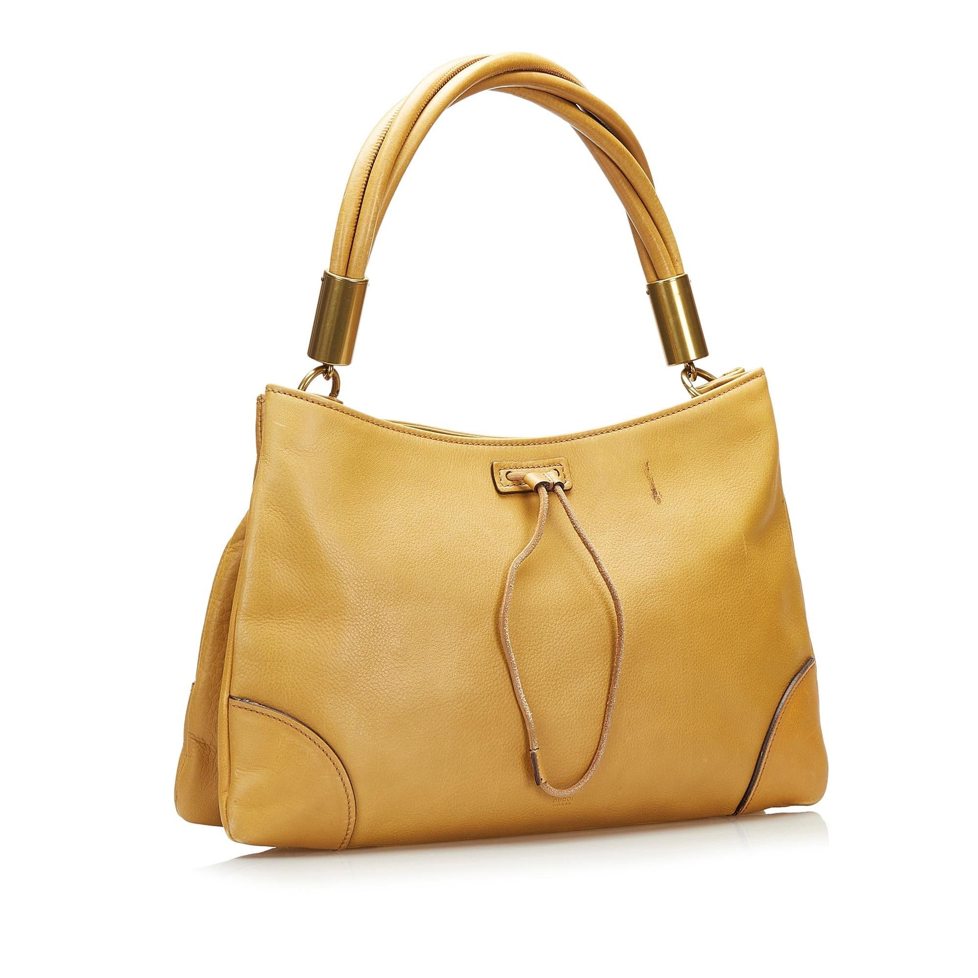 Gucci SHG Leather Calf Brown Satchel Bag Handbag Shg