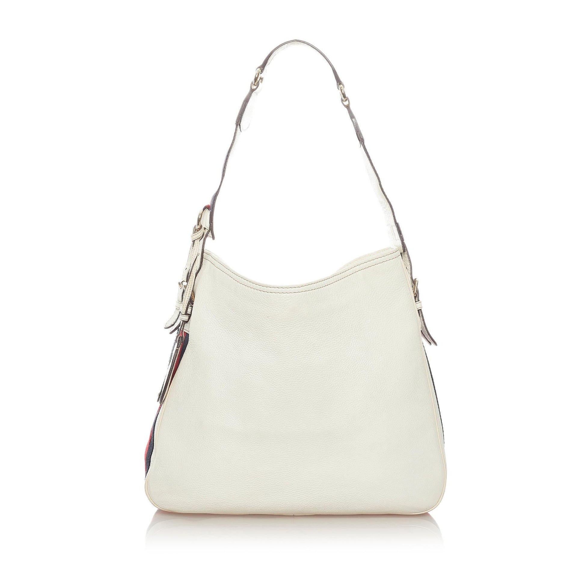 Gucci Heritage SHG Leather Calf White Shoulder Bag