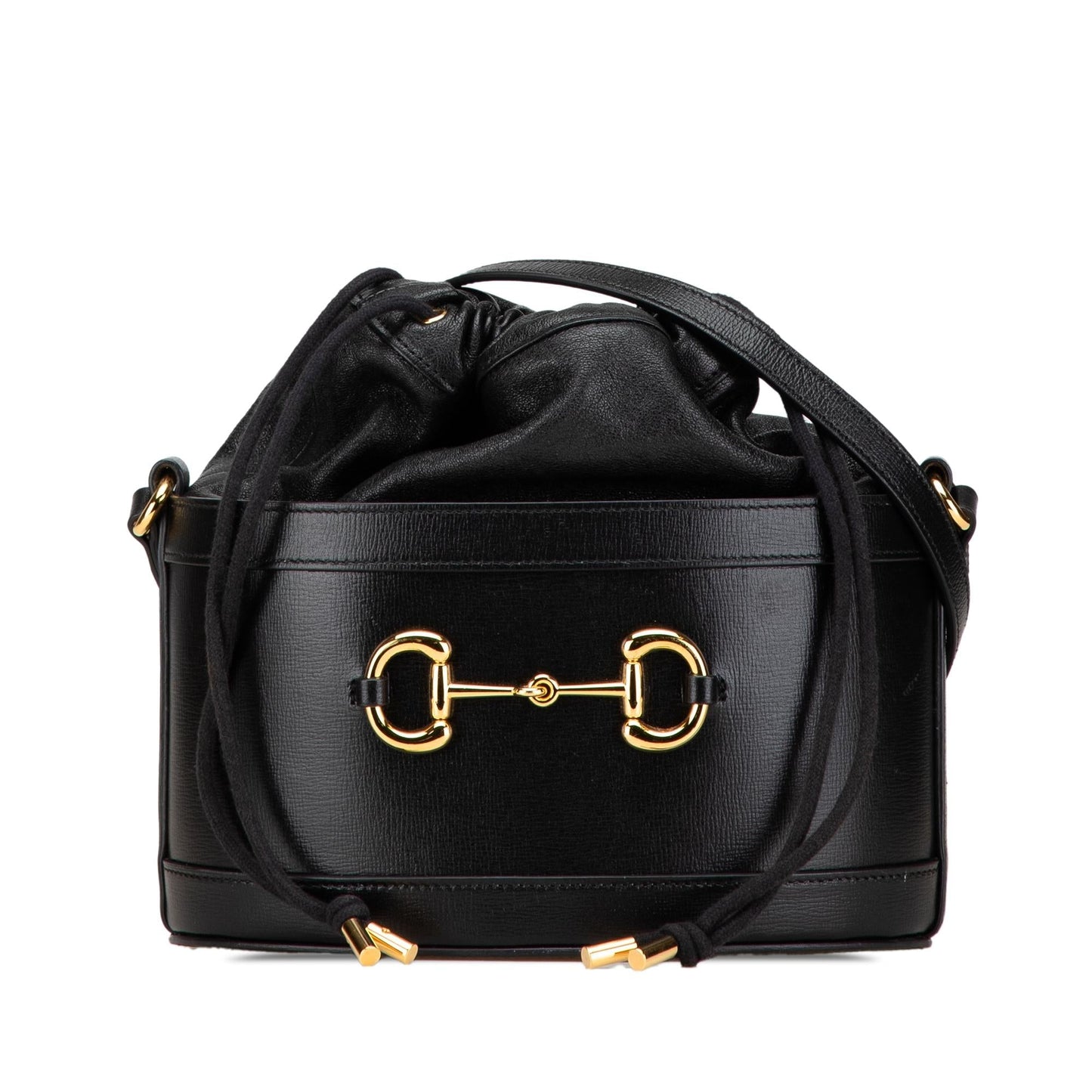 Gucci Horsebit Leather Calf Black Bucket Shoulder Bag