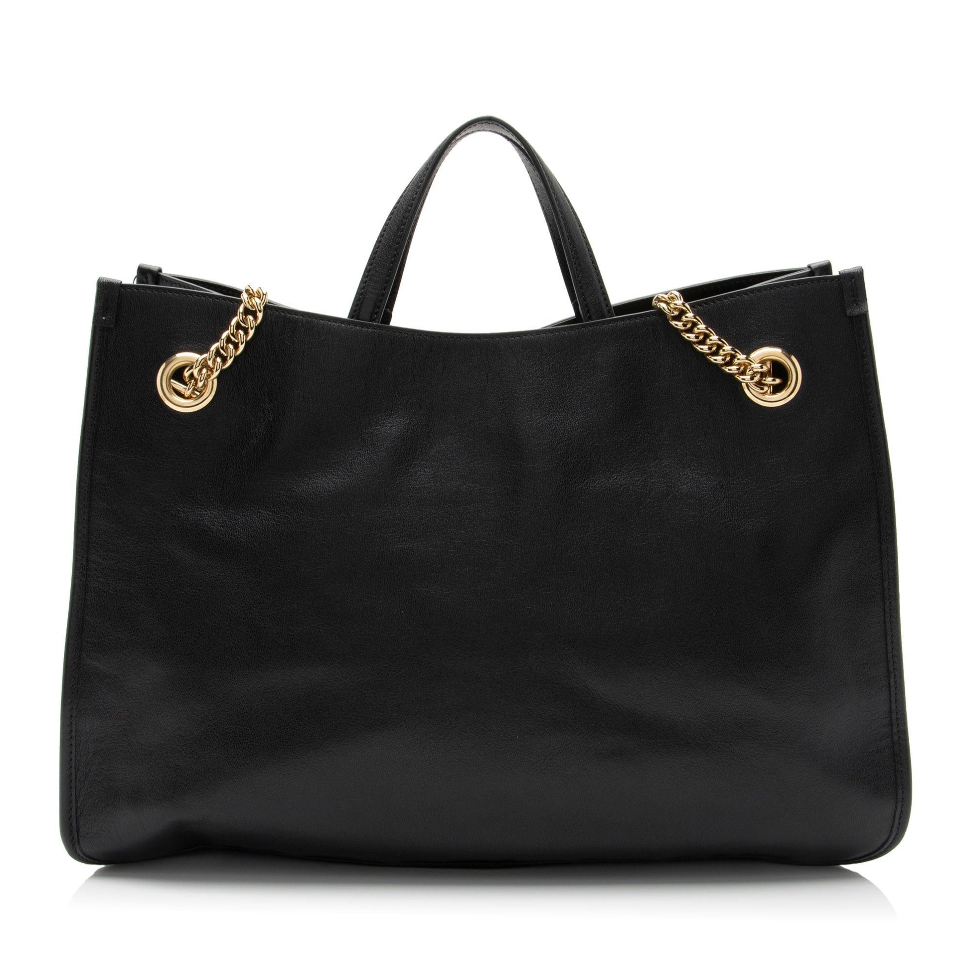 Gucci Horsebit Leather Black Large Chain Shoulder Bag