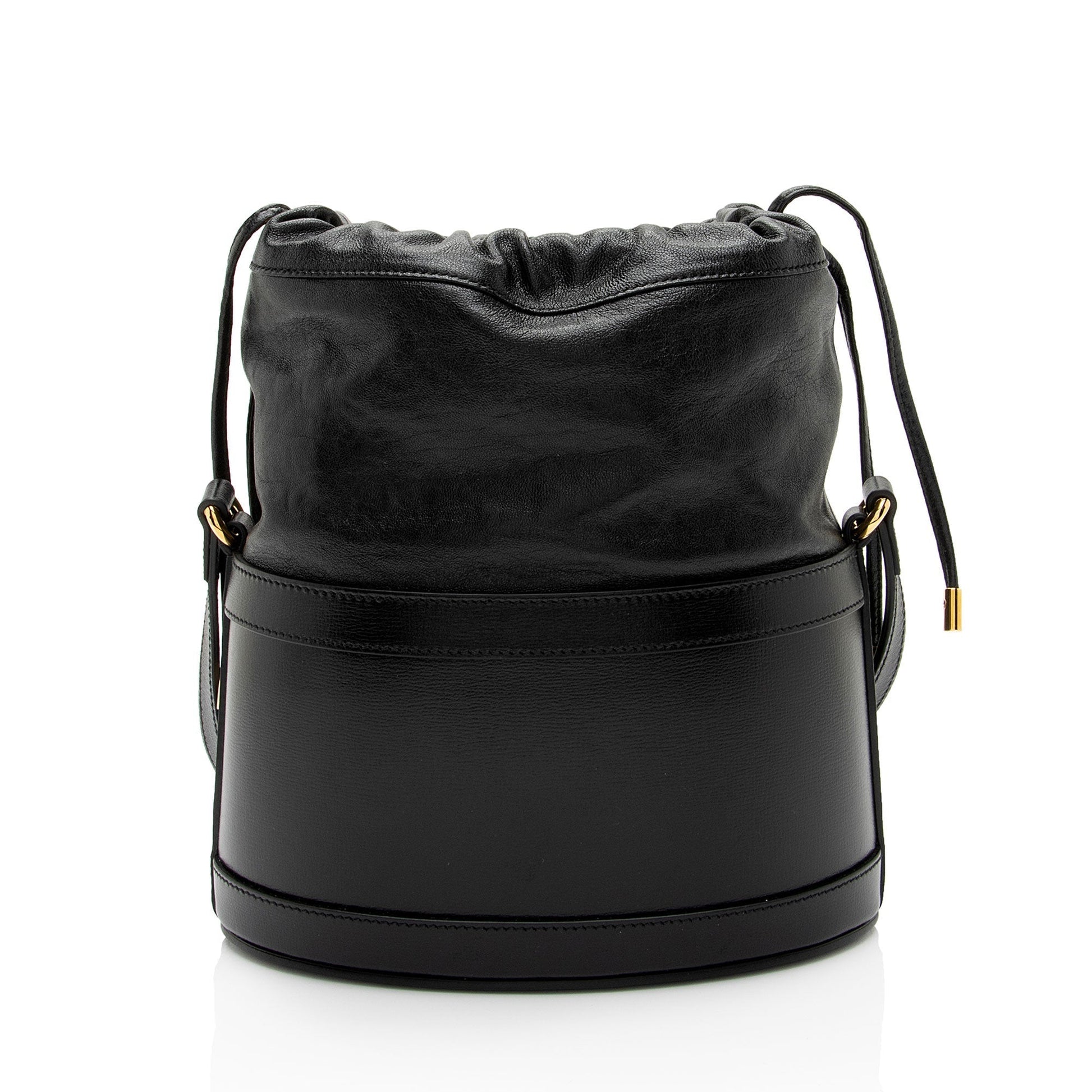 Gucci Horsebit Drawstring SHF-gQJSRI Leather Black Bucket Jewelry