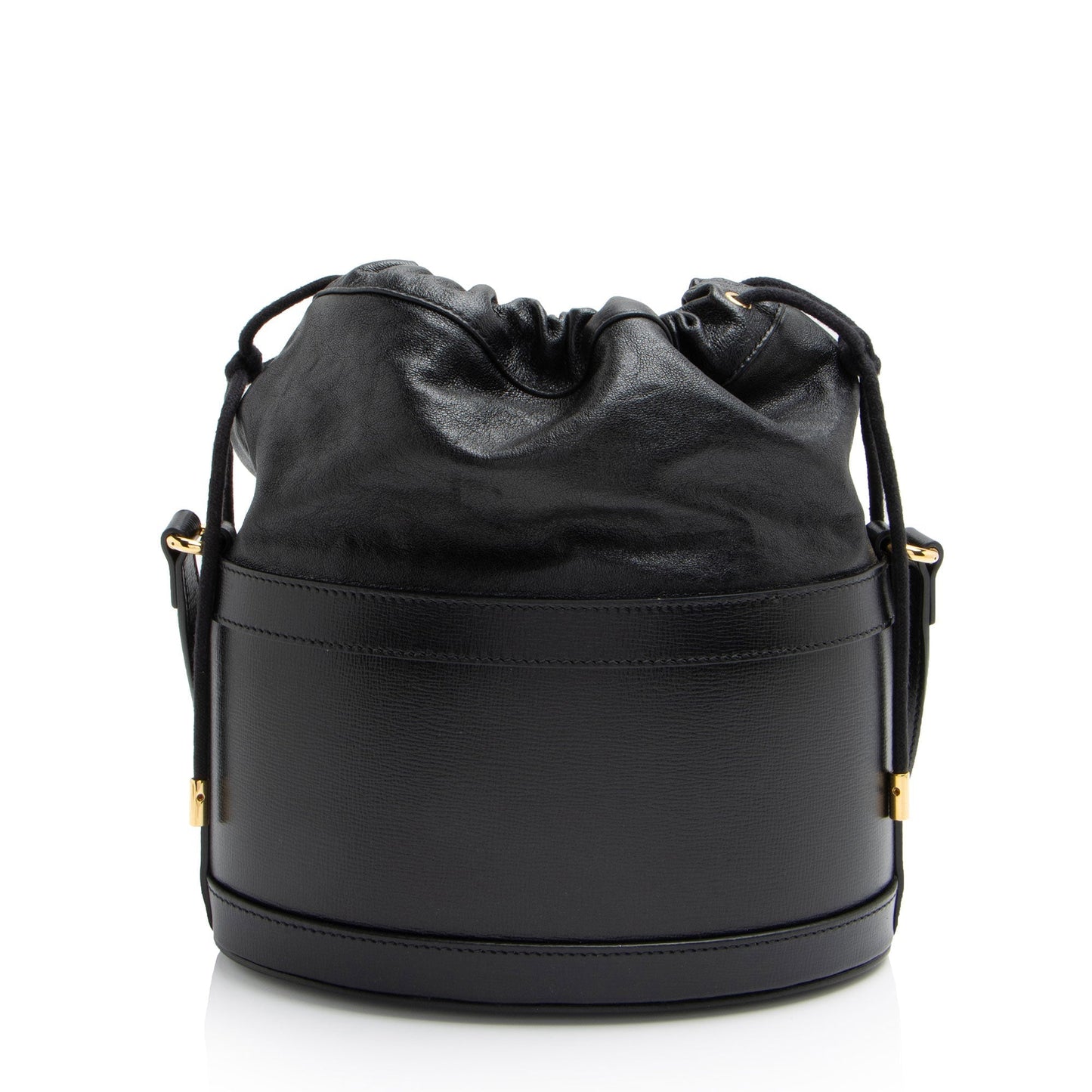 Gucci Horsebit Drawstring SHF-LUUWQJ Leather Nylon Black Bucket Jewelry