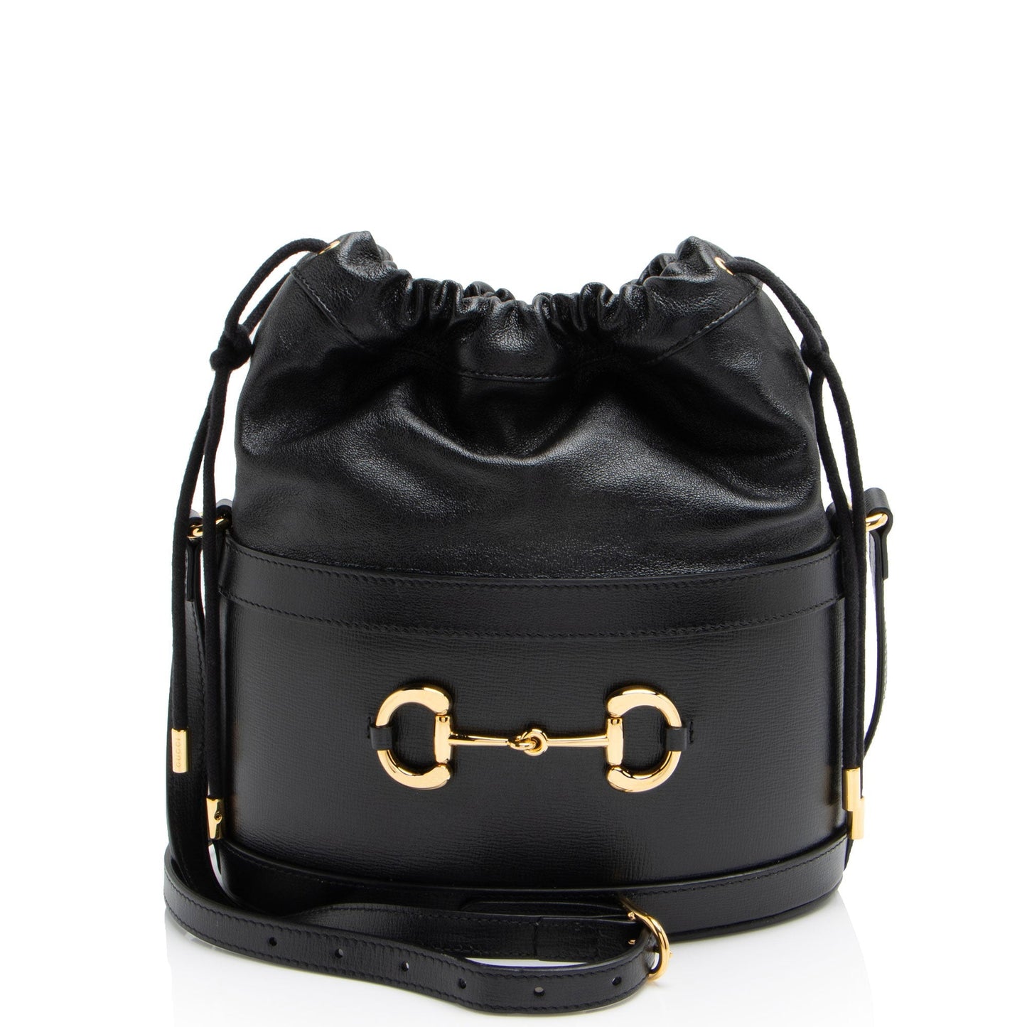 Gucci Horsebit Drawstring SHF-LUUWQJ Leather Nylon Black Bucket Jewelry