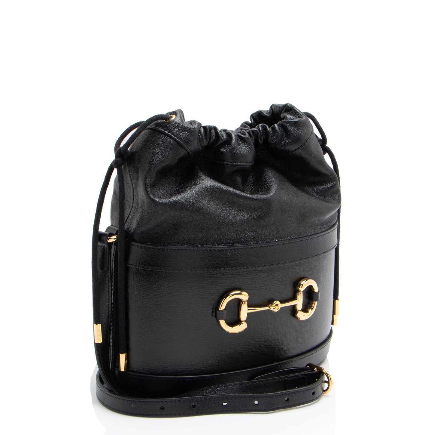 Gucci Horsebit Drawstring SHF-LUUWQJ Leather Nylon Black Bucket Jewelry