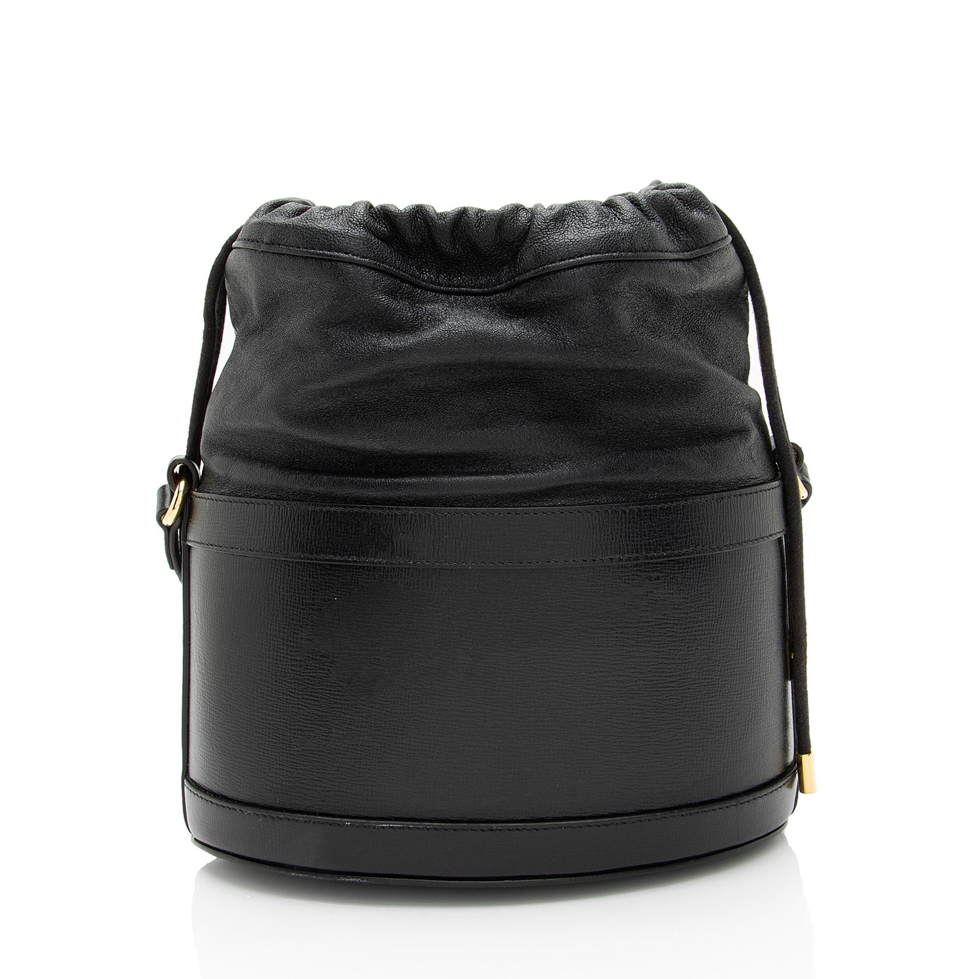 Gucci Horsebit Drawstring Leather Bucket Jewelry