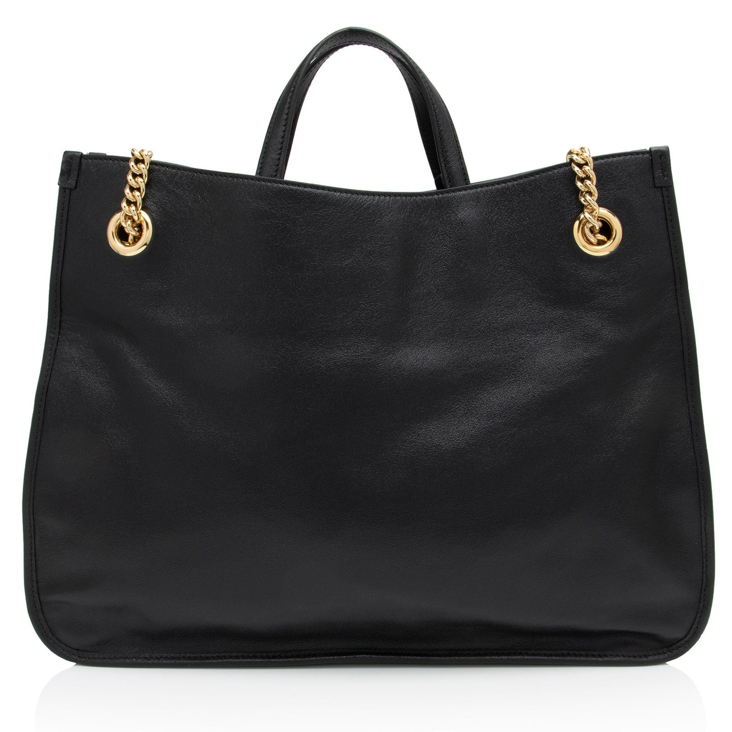 Gucci Horsebit SHF-LnlXOo Leather Black Large Chain Tote Bag