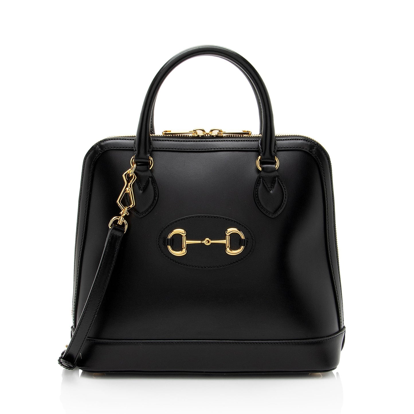 Gucci Horsebit Leather Black Medium Satchel Bag