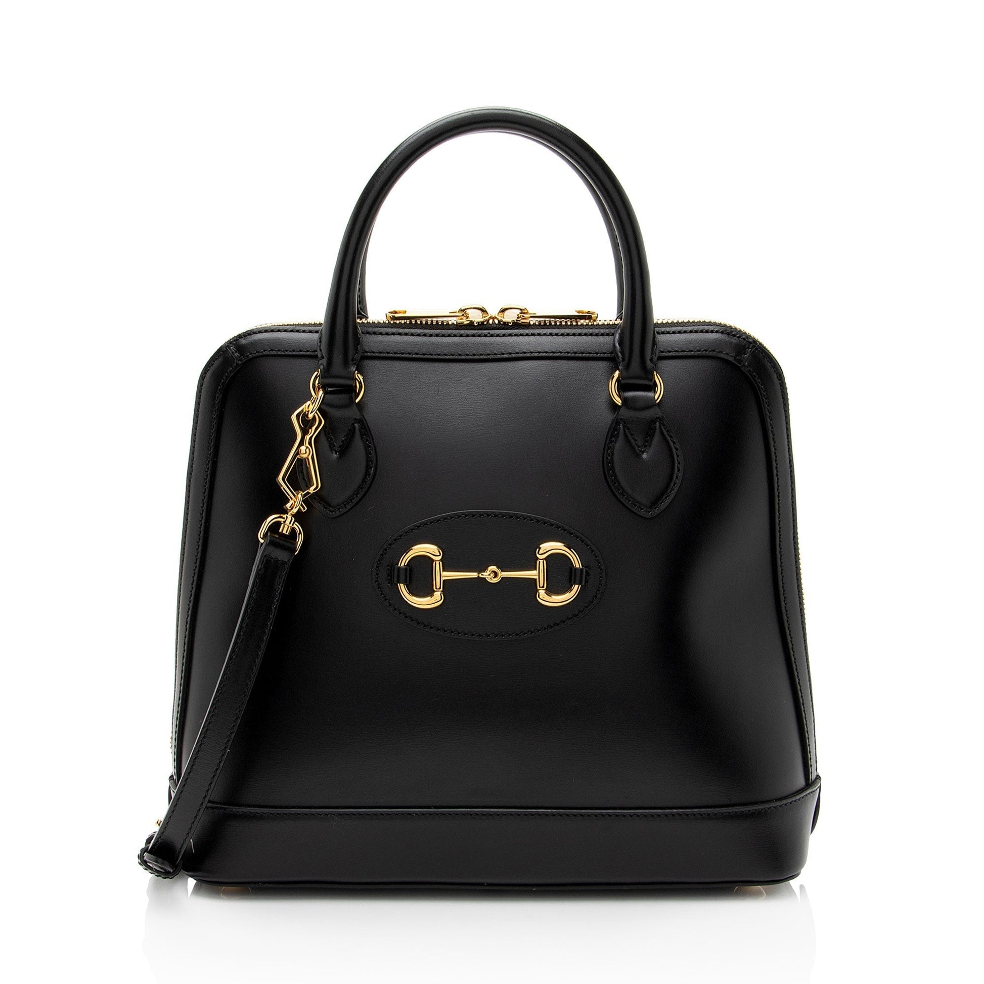 Gucci Horsebit Leather Black Medium Satchel Bag