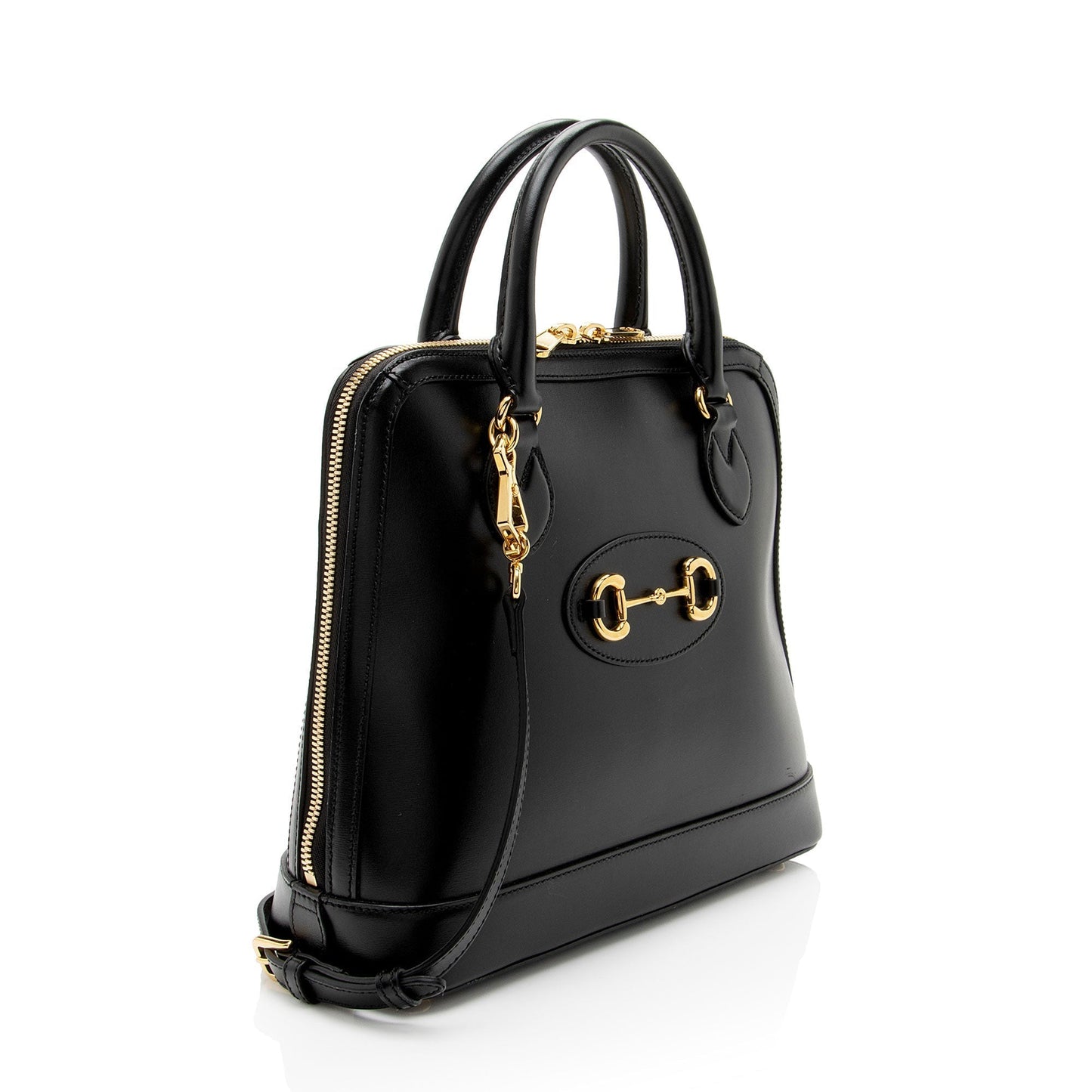 Gucci Horsebit Leather Black Medium Satchel Bag