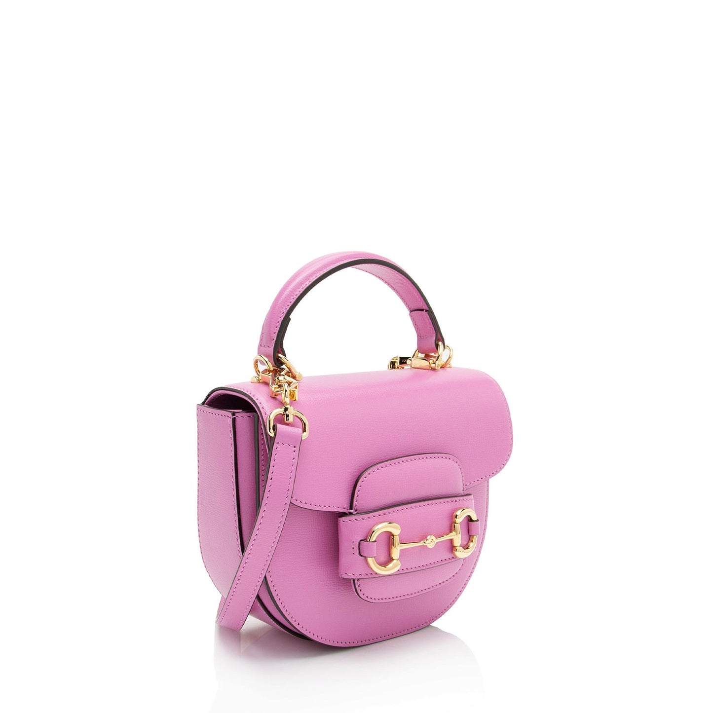 Gucci Horsebit Leather Pink Mini Top Handle Satchel Bag