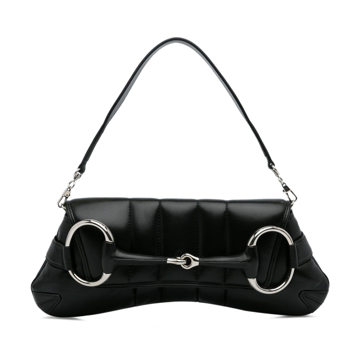 Gucci Horsebit SHG-RhaWYN Leather Calf Black Chain Satchel Bag