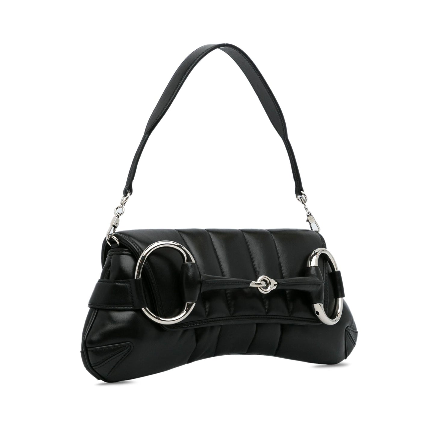 Gucci Horsebit SHG-RhaWYN Leather Calf Black Chain Satchel Bag