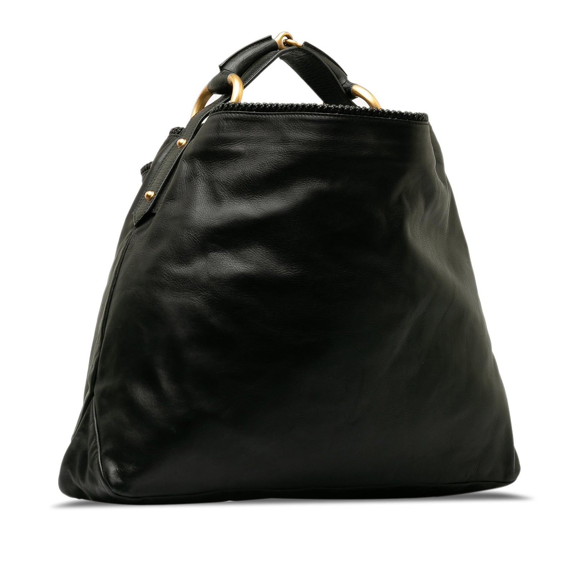 Gucci Horsebit SHG-RQo3jb Leather Calf Black Shoulder Bag