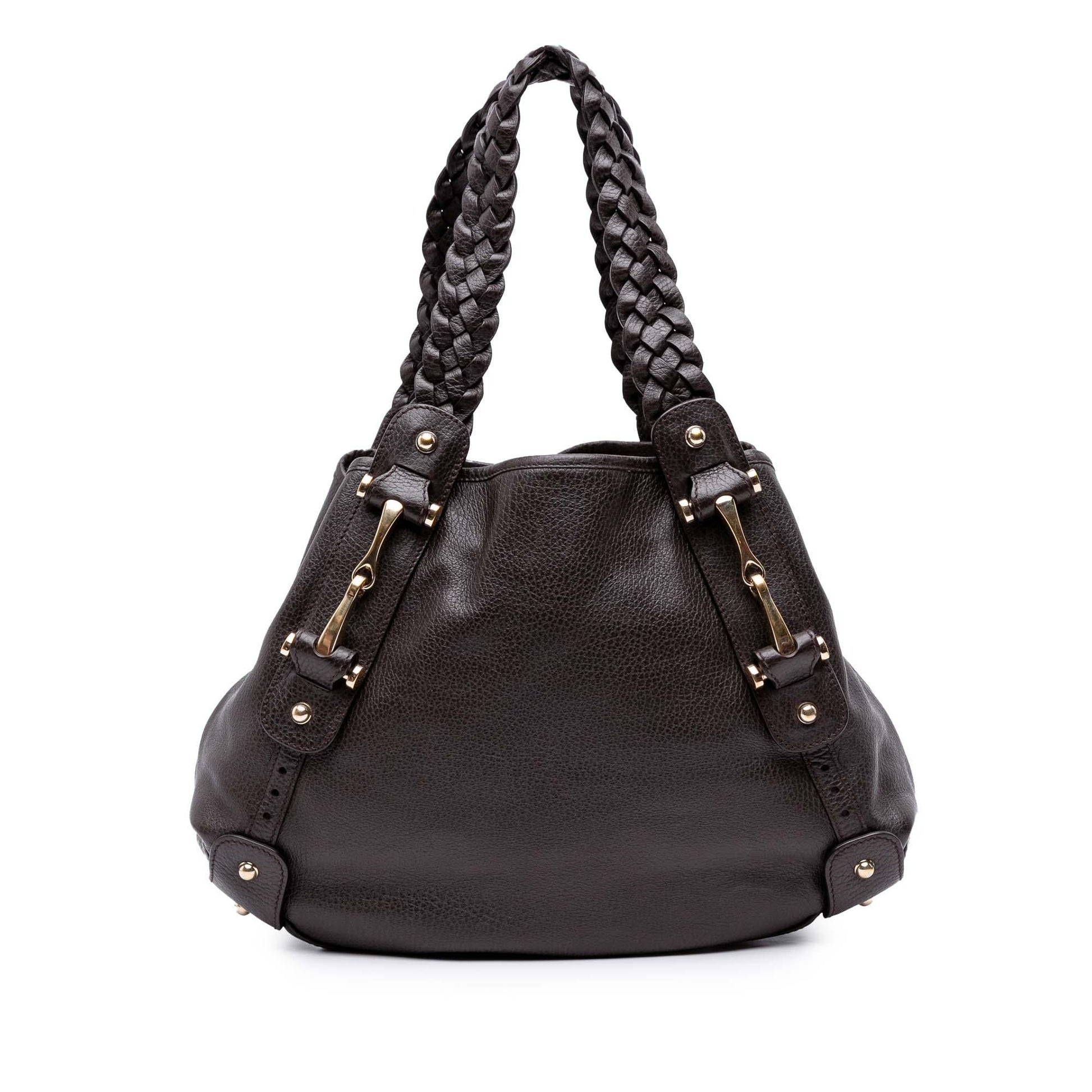 Gucci Horsebit Pelham Leather Calf Brown Shoulder Bag