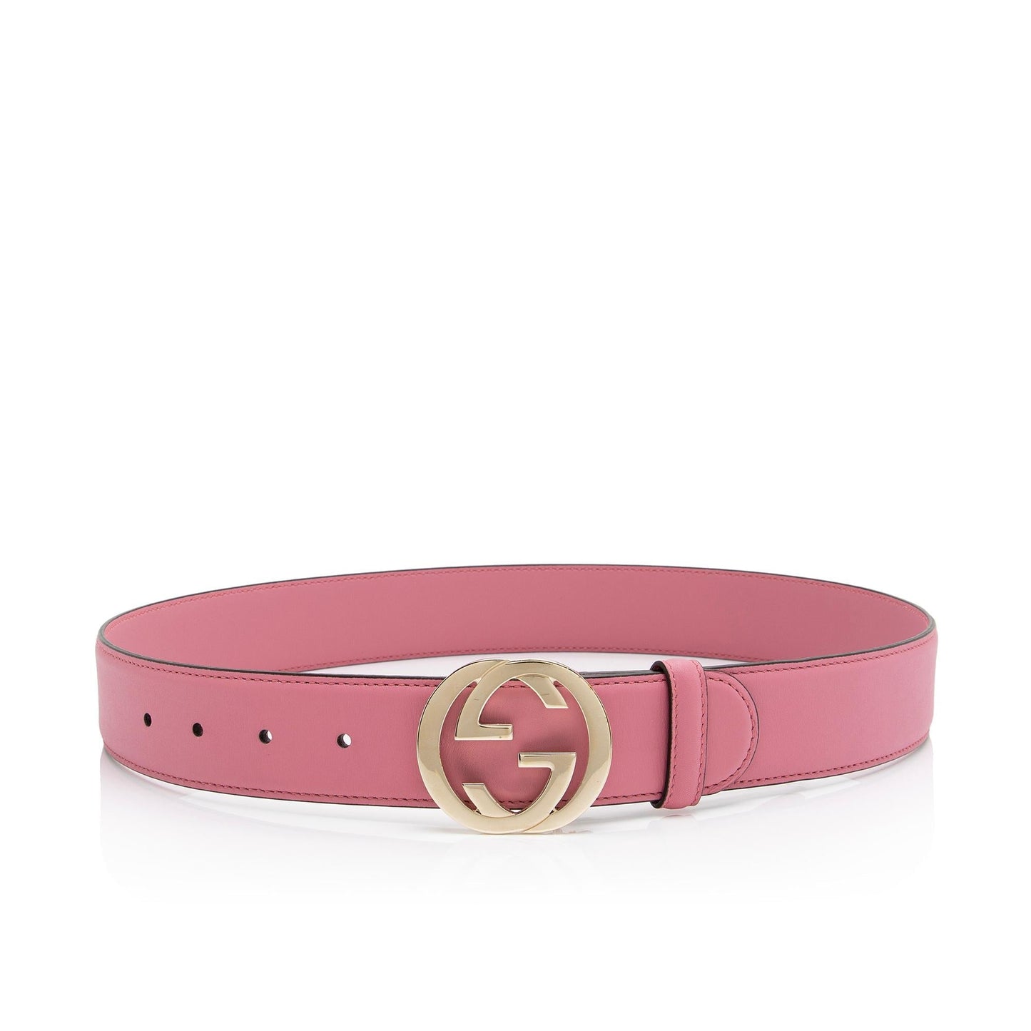 Gucci Interlocking G Belt - Size Leather Pink Accessory Shf Pyhr7L