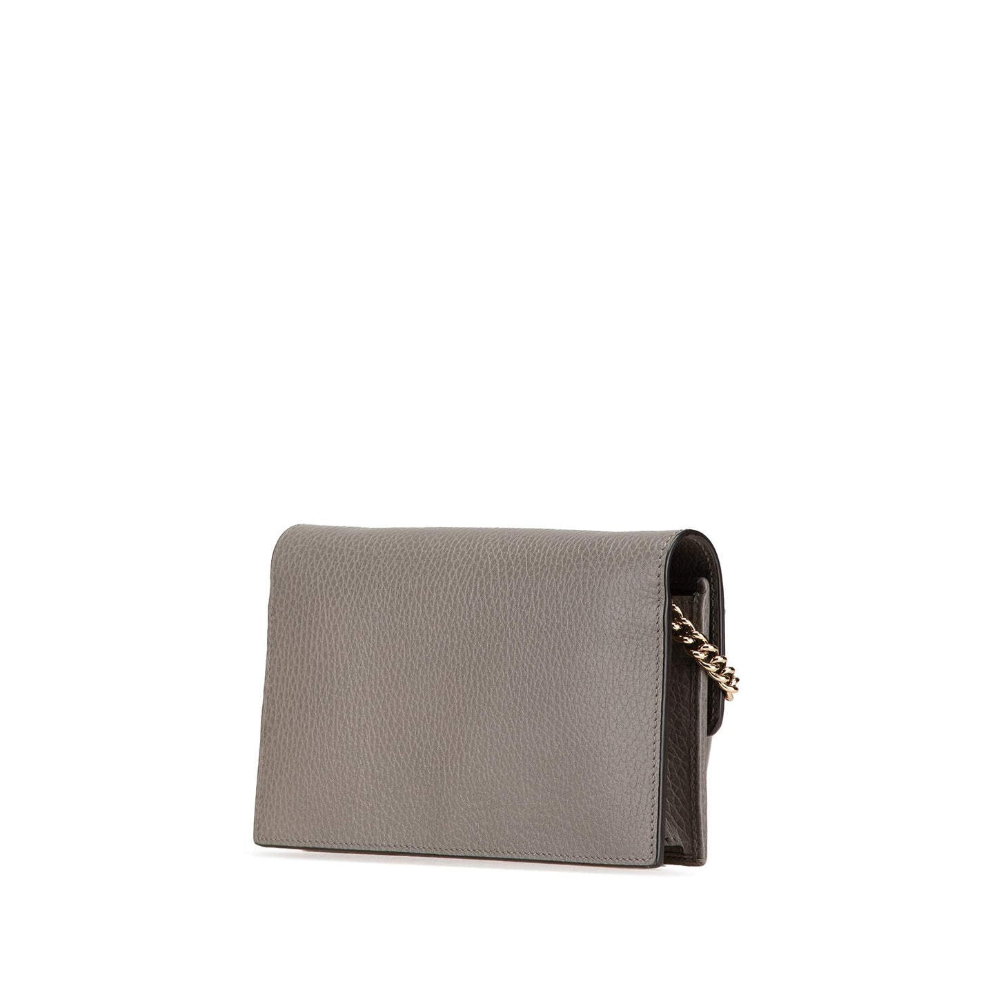 Gucci Interlocking G Dollar Wallet on Leather Calf Grey Chain Crossbody Bag Chain 9
