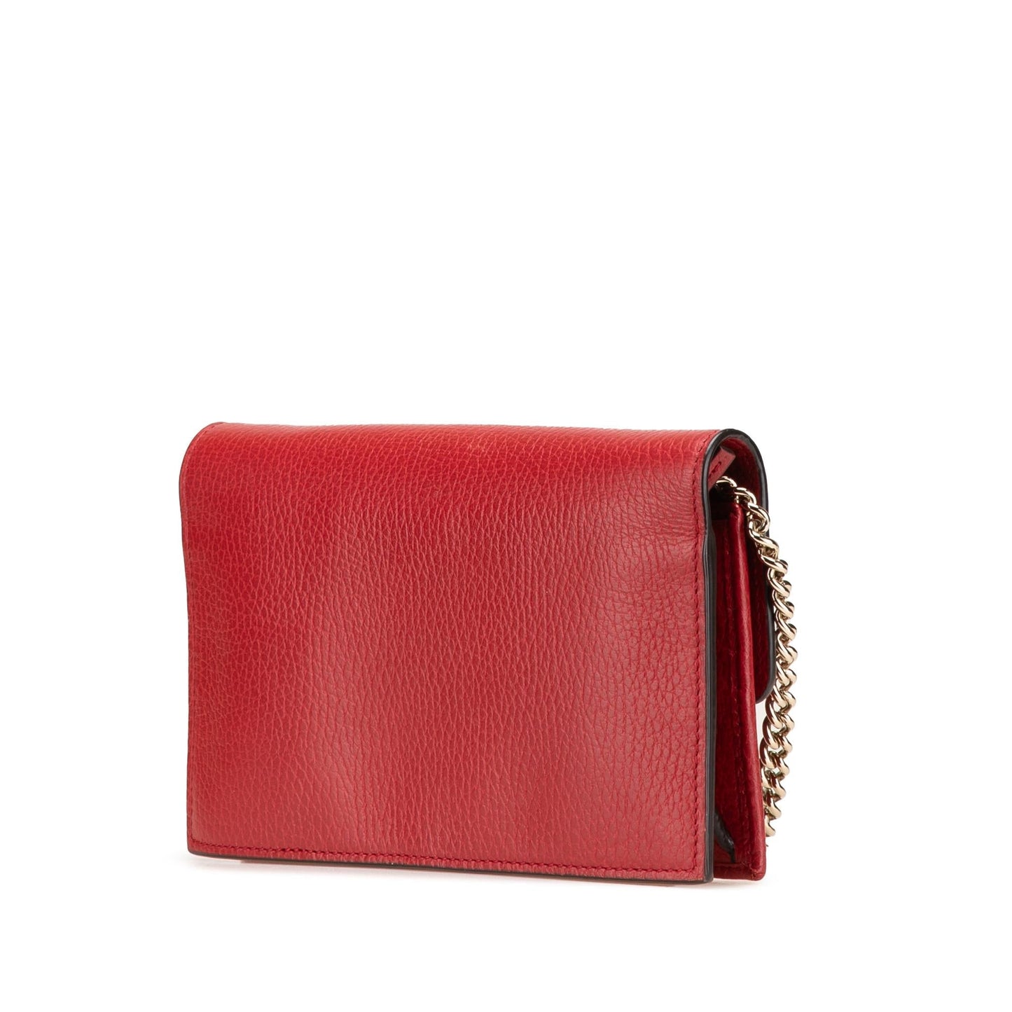 Gucci Interlocking G Dollar Wallet on Leather Calf Red Chain Crossbody Bag Chain 12