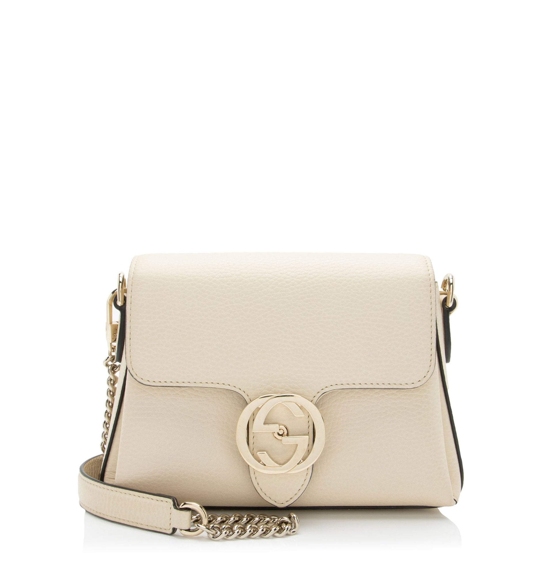 Gucci Interlocking G SHF-whyp8a Leather Calfskin Beige Small Crossbody Bag