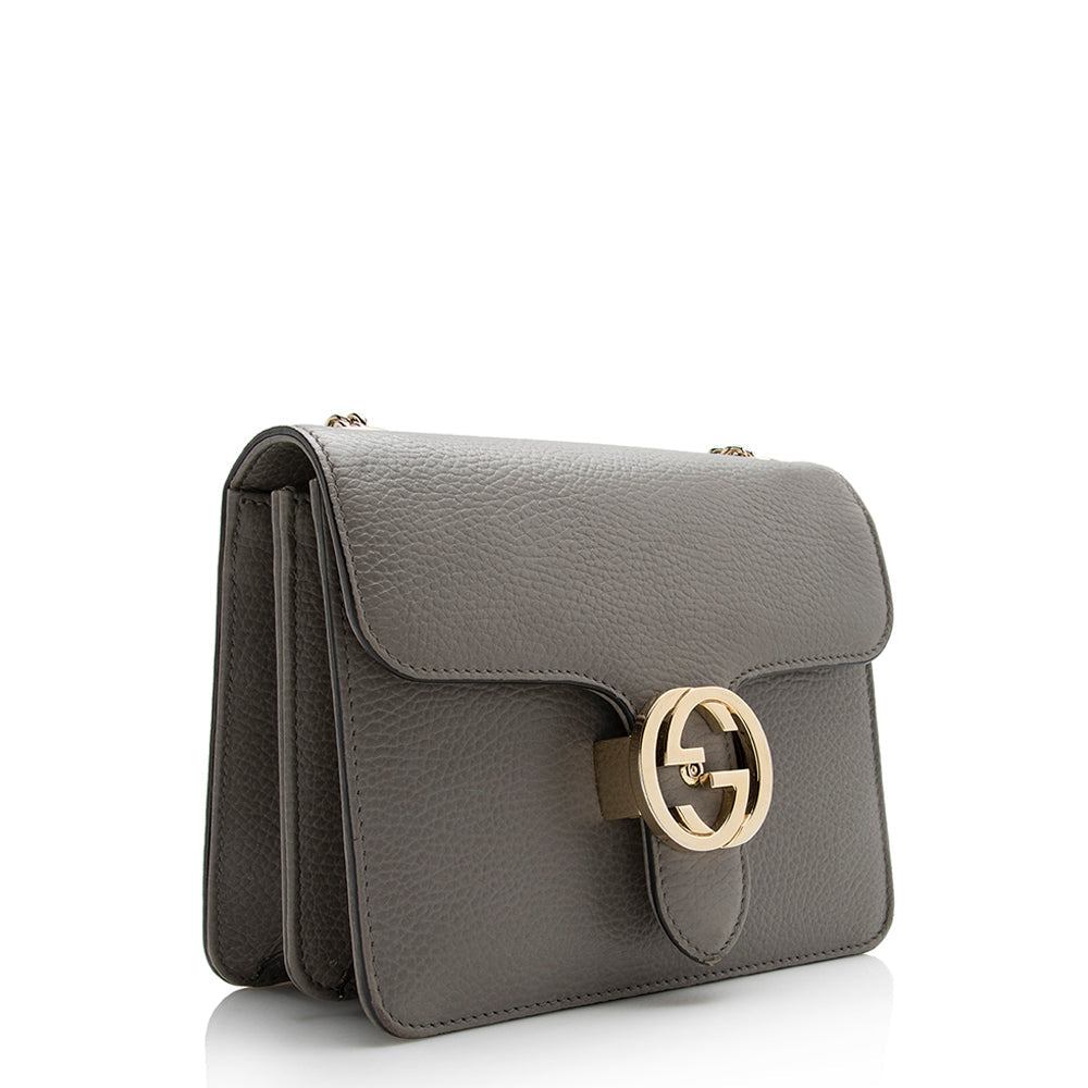 Gucci Interlocking G SHF Leather Grey Small Shoulder Bag