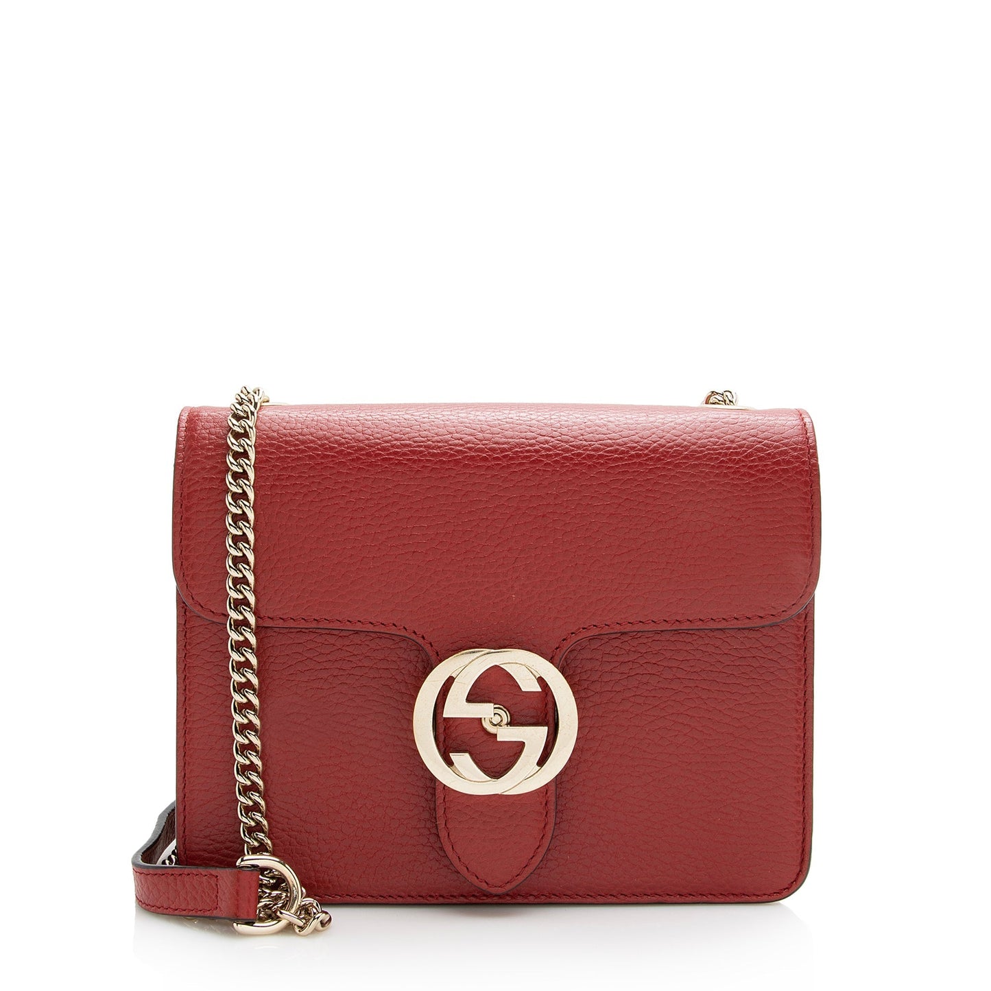 Gucci Interlocking G SHF Leather Red Small Crossbody Bag
