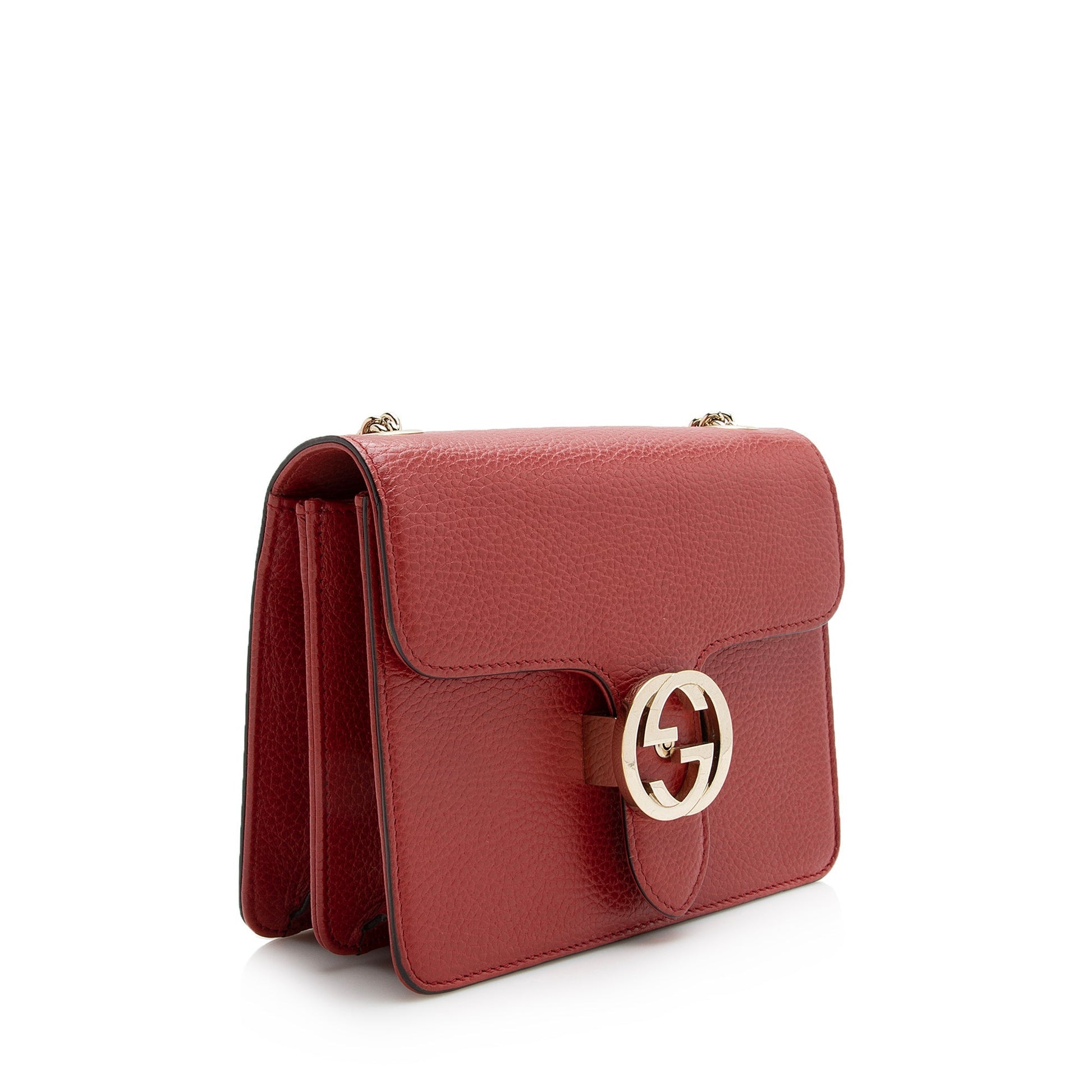 Gucci Interlocking G SHF Leather Red Small Crossbody Bag