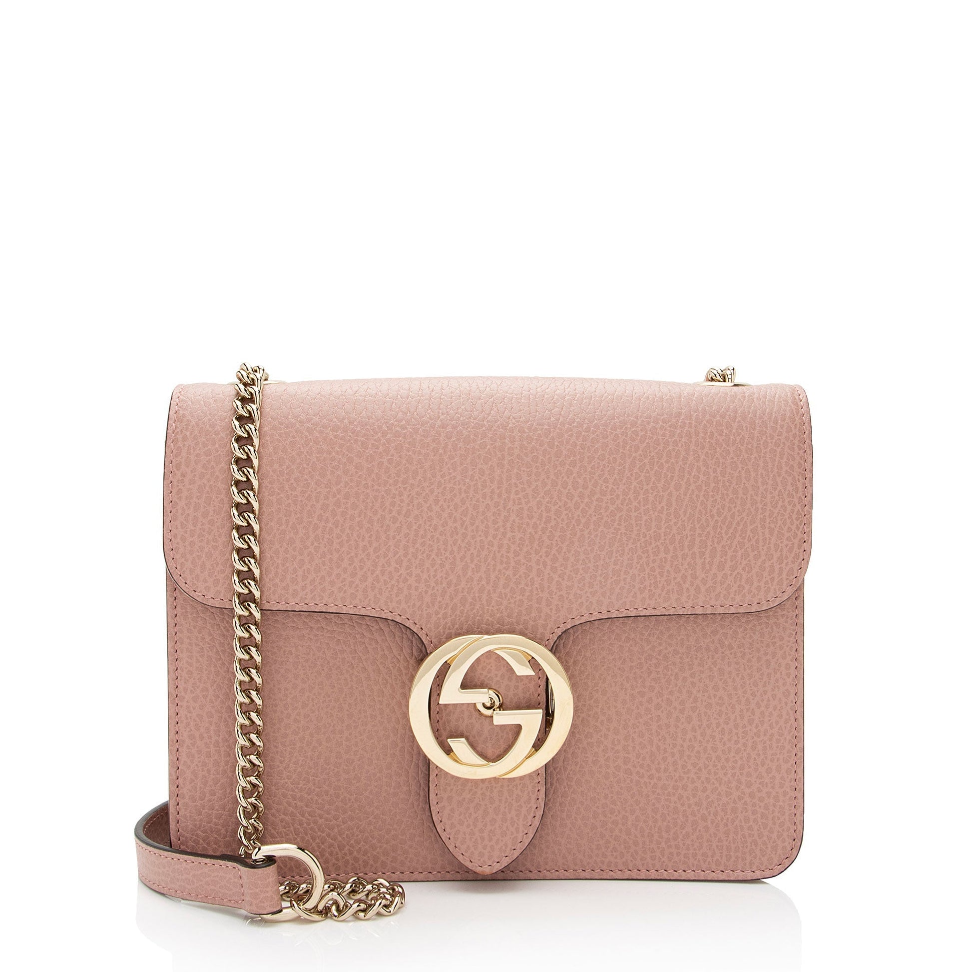 Gucci Interlocking G SHF-6sbkNl Leather Pink Small Crossbody Bag