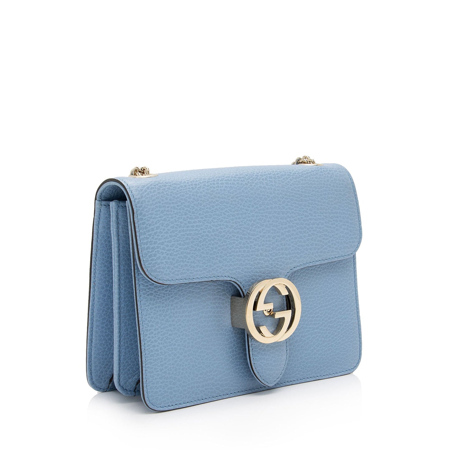 Gucci Interlocking G SHF-PdpWhK Leather Blue Small Crossbody Bag