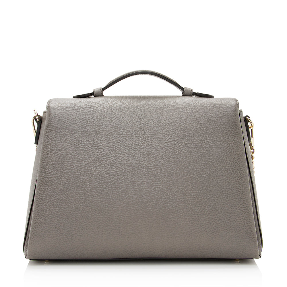 Gucci Interlocking G Top Handle SHF Leather Calfskin Grey Medium Shoulder Bag