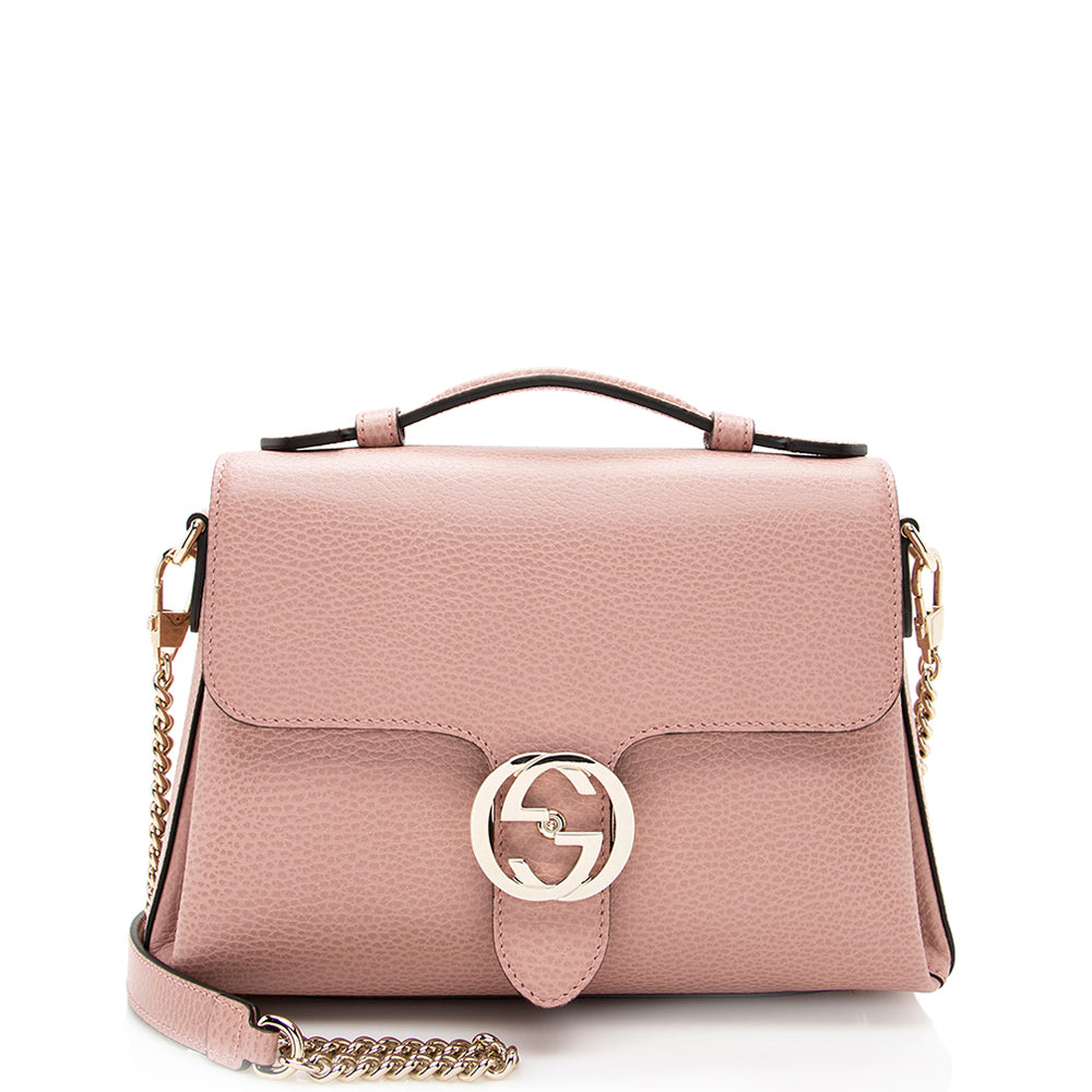 Gucci Interlocking G SHF Leather Pink Top Handle Shoulder Bag