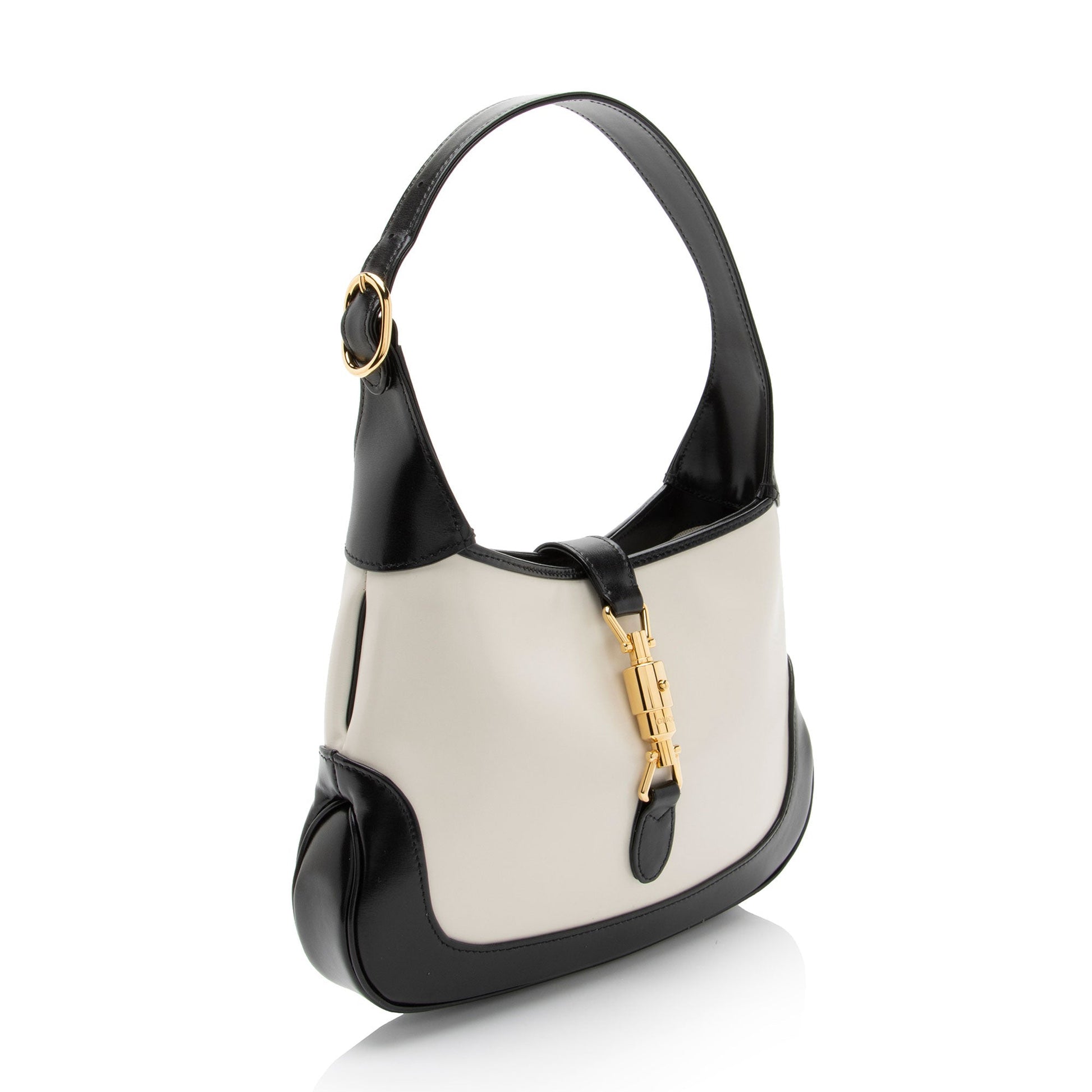 Gucci Jackie Leather Black White Small Shoulder Bag