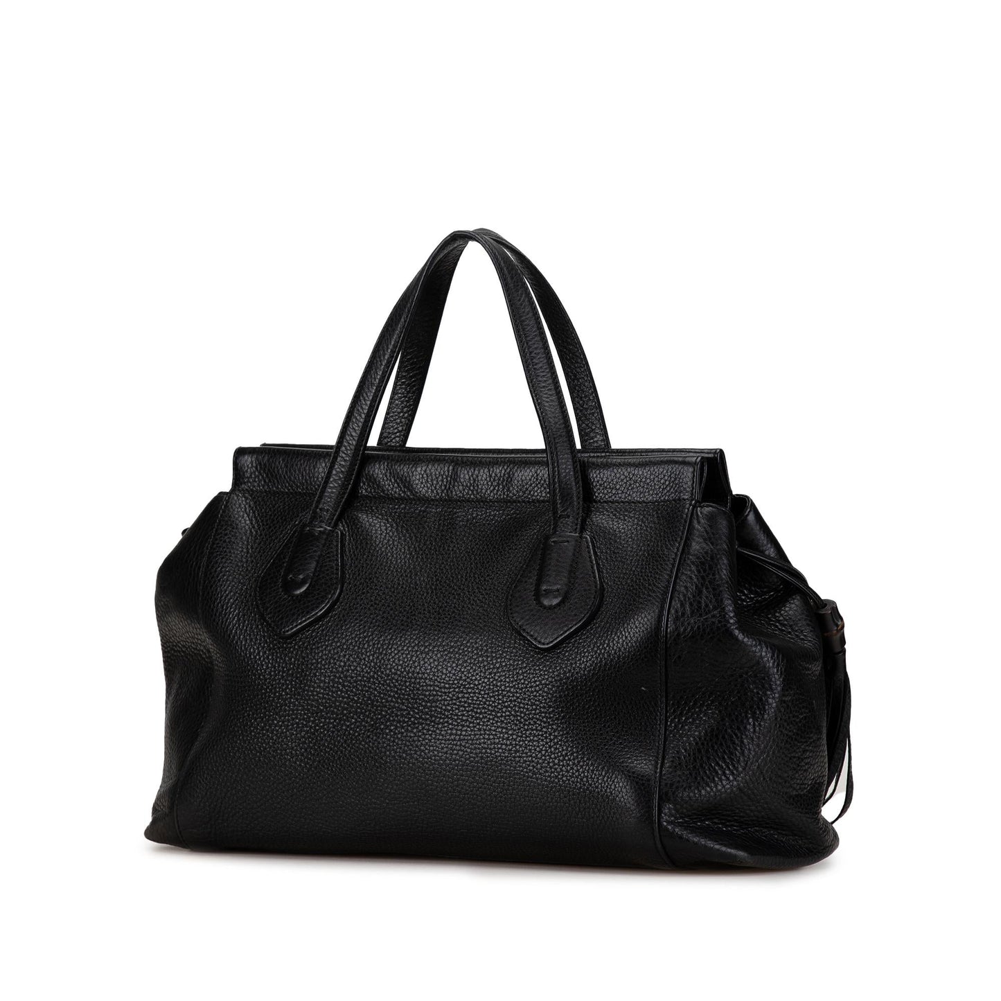 Gucci Lady Tassel SHG-D4URO6 Leather Calf Black Top Handle Satchel Bag