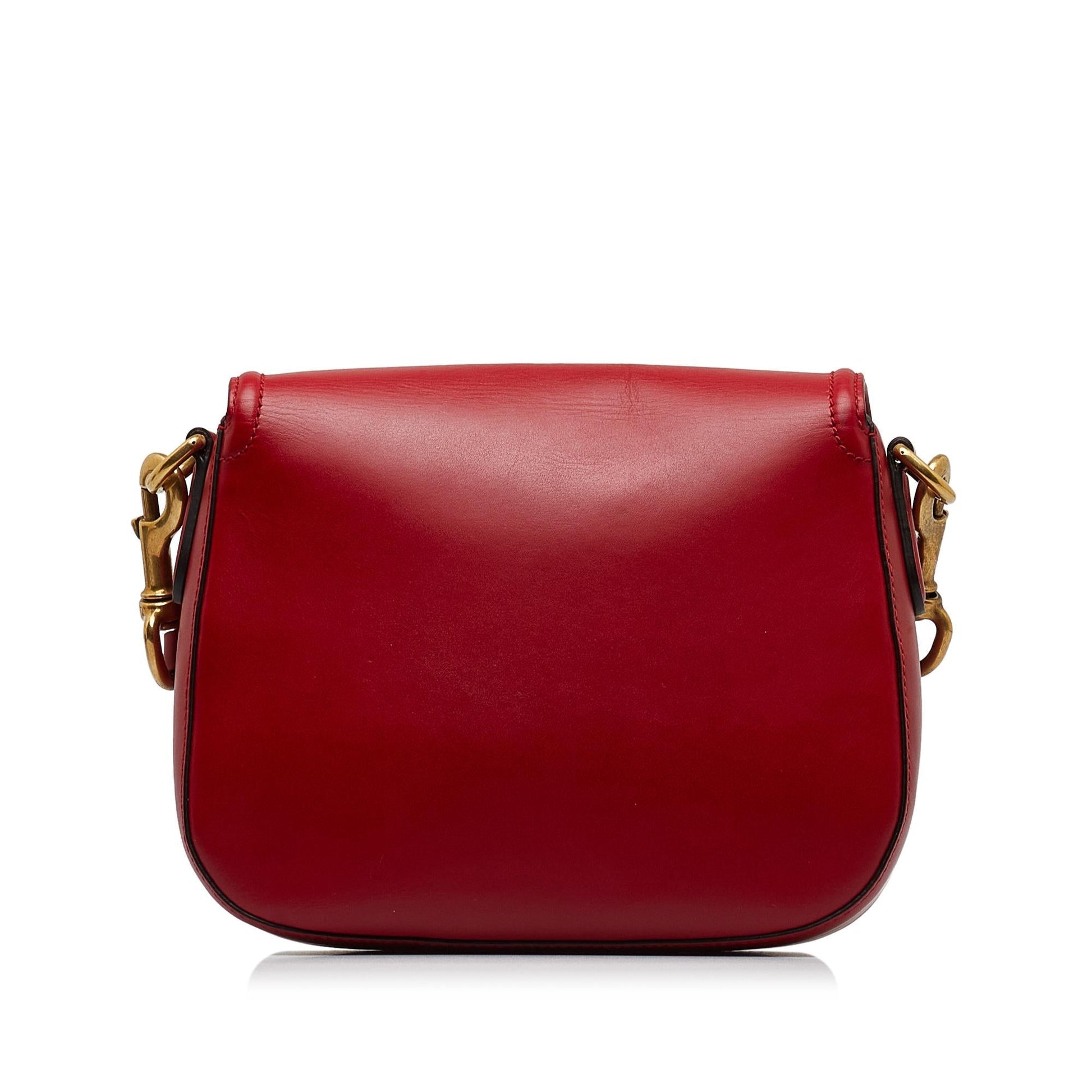 Gucci Lady Web SHG-xDZCTS Leather Calf Red Crossbody Bag