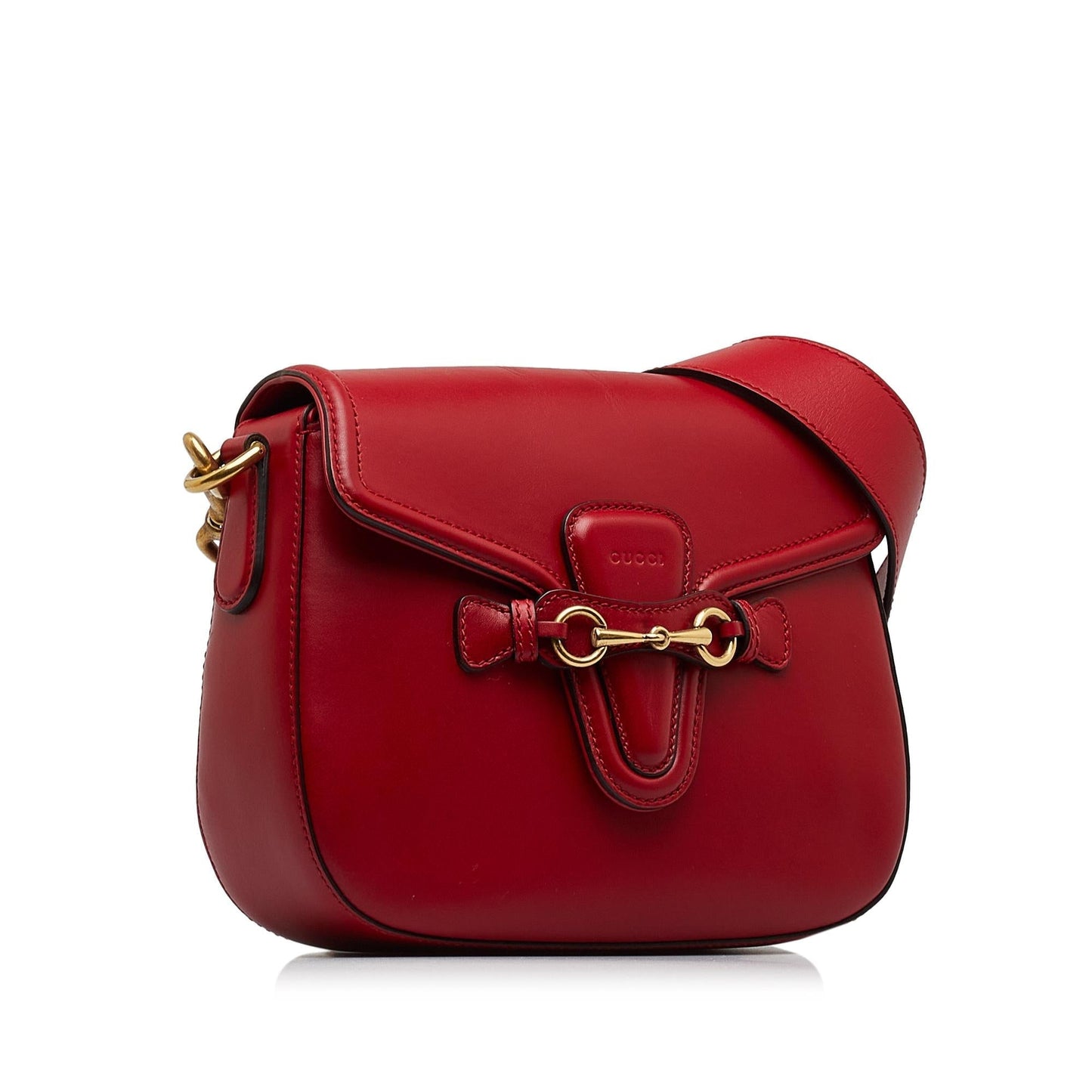 Gucci Lady Web SHG-xDZCTS Leather Calf Red Crossbody Bag