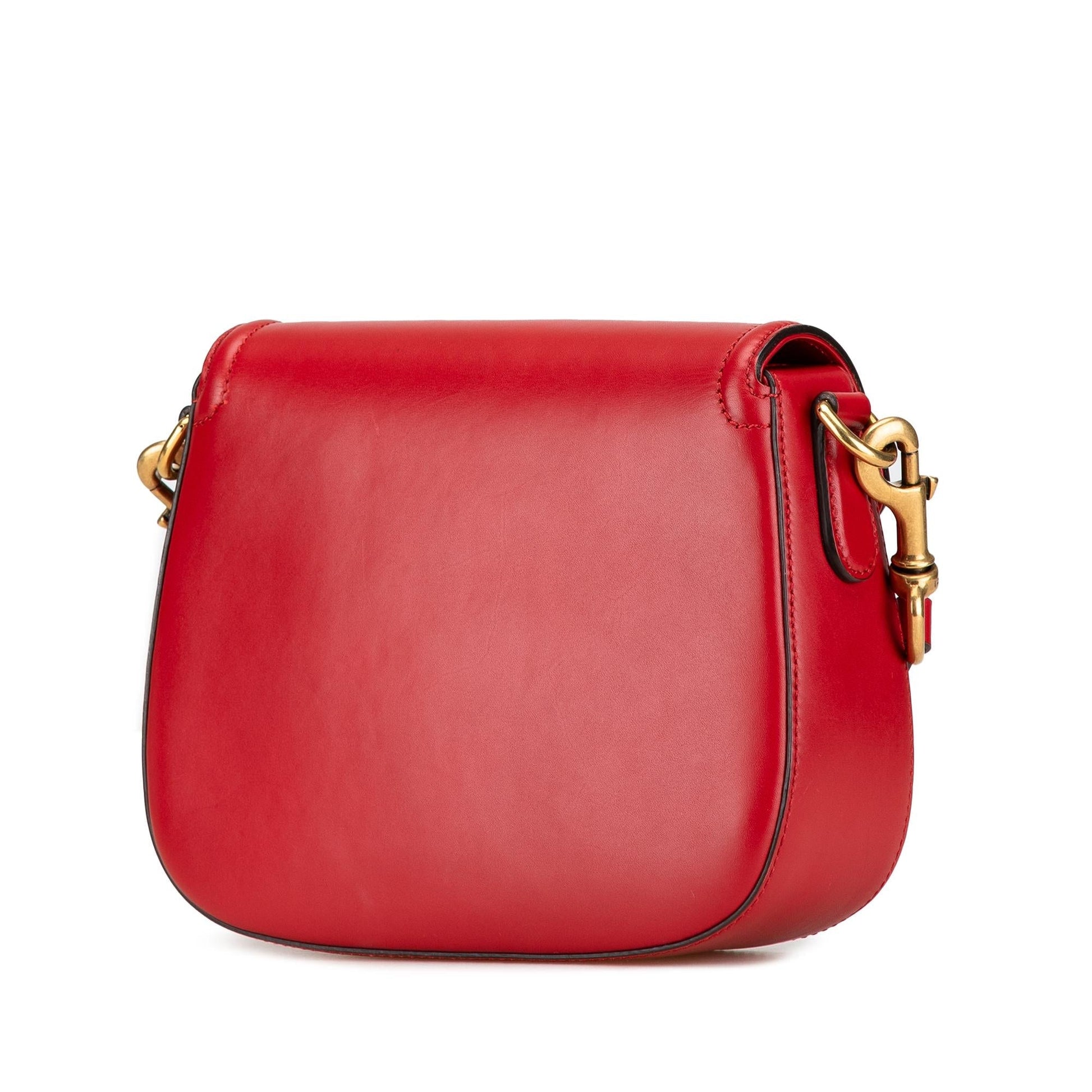 Gucci Lady Web Leather Calf Red Crossbody Bag