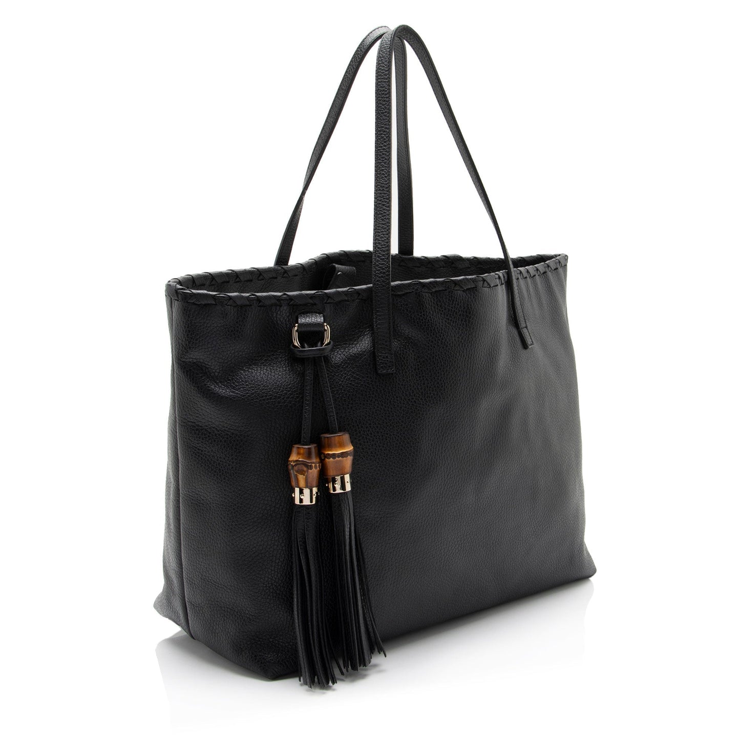Gucci Tassel SHF-Z7HCLB Leather Black Large Tote Bag