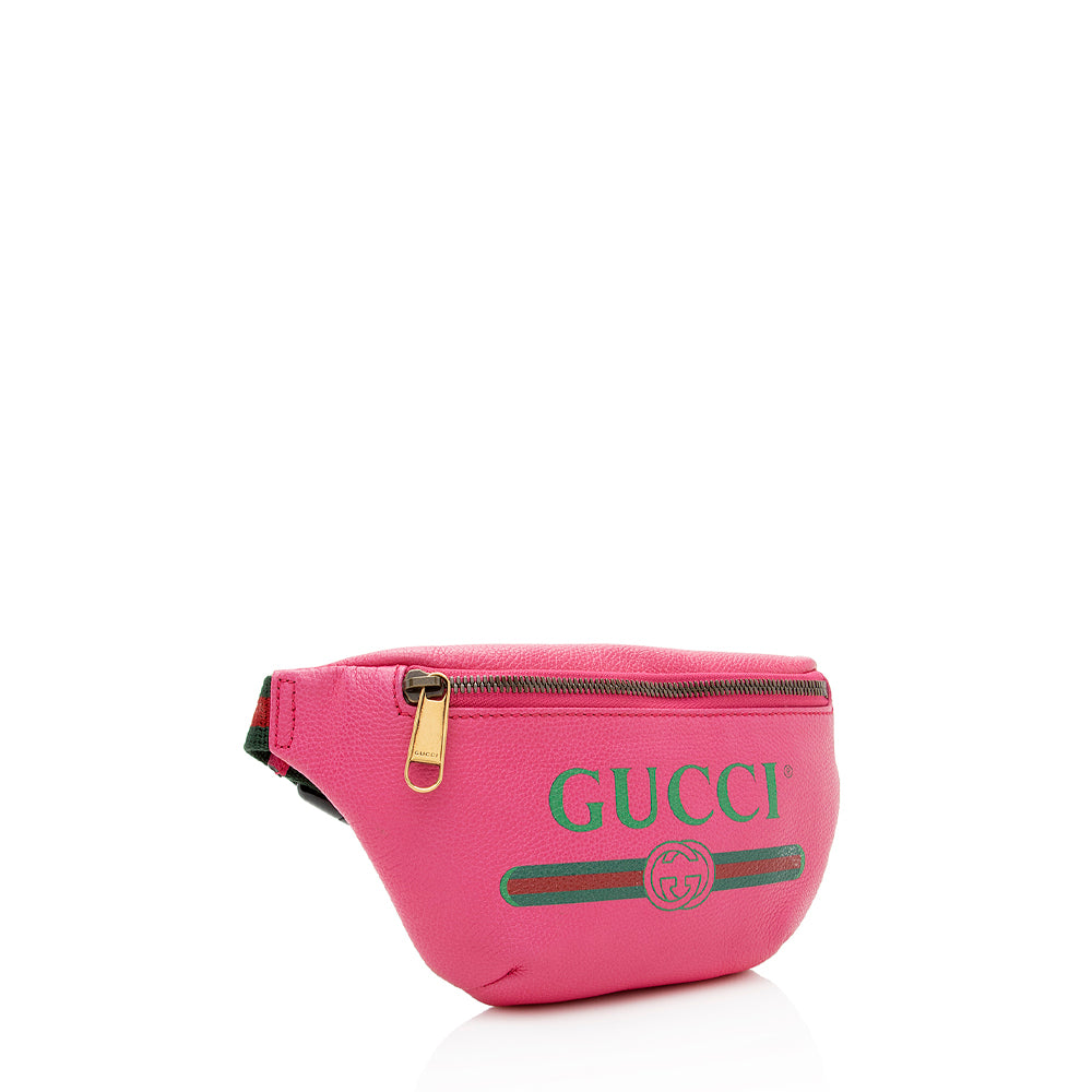 Gucci Belt SHF Leather Nylon Pink Logo Accessory