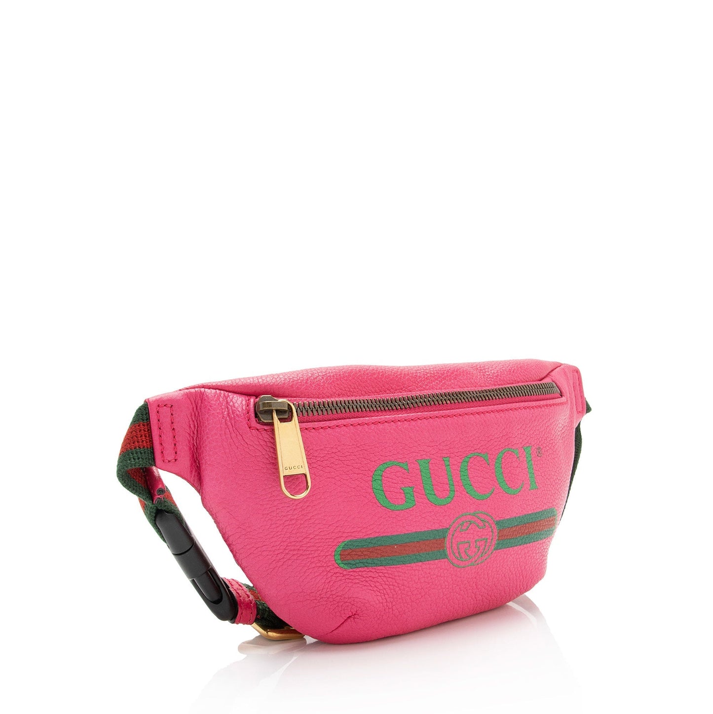 Gucci Belt SHF-tb0kKj Leather Nylon Pink Logo Accessory