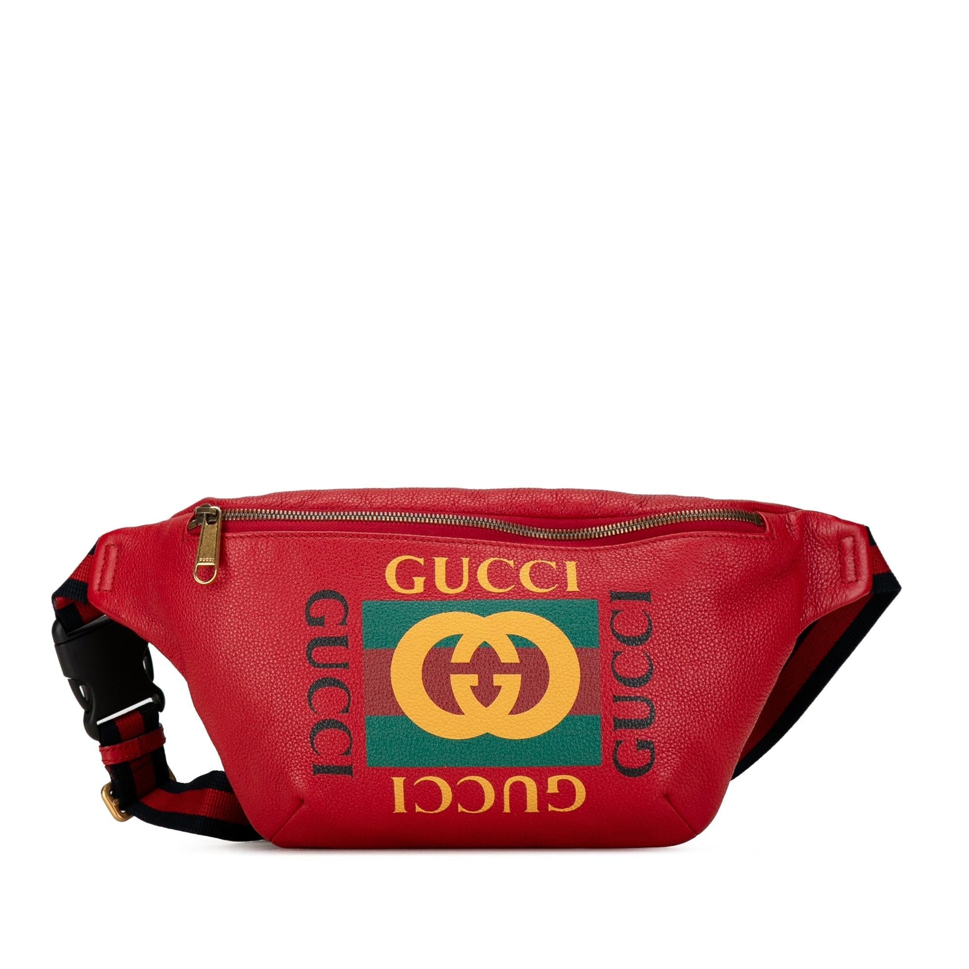 Gucci Belt SHG-NLNJFe Leather Calf Red Logo Accessory