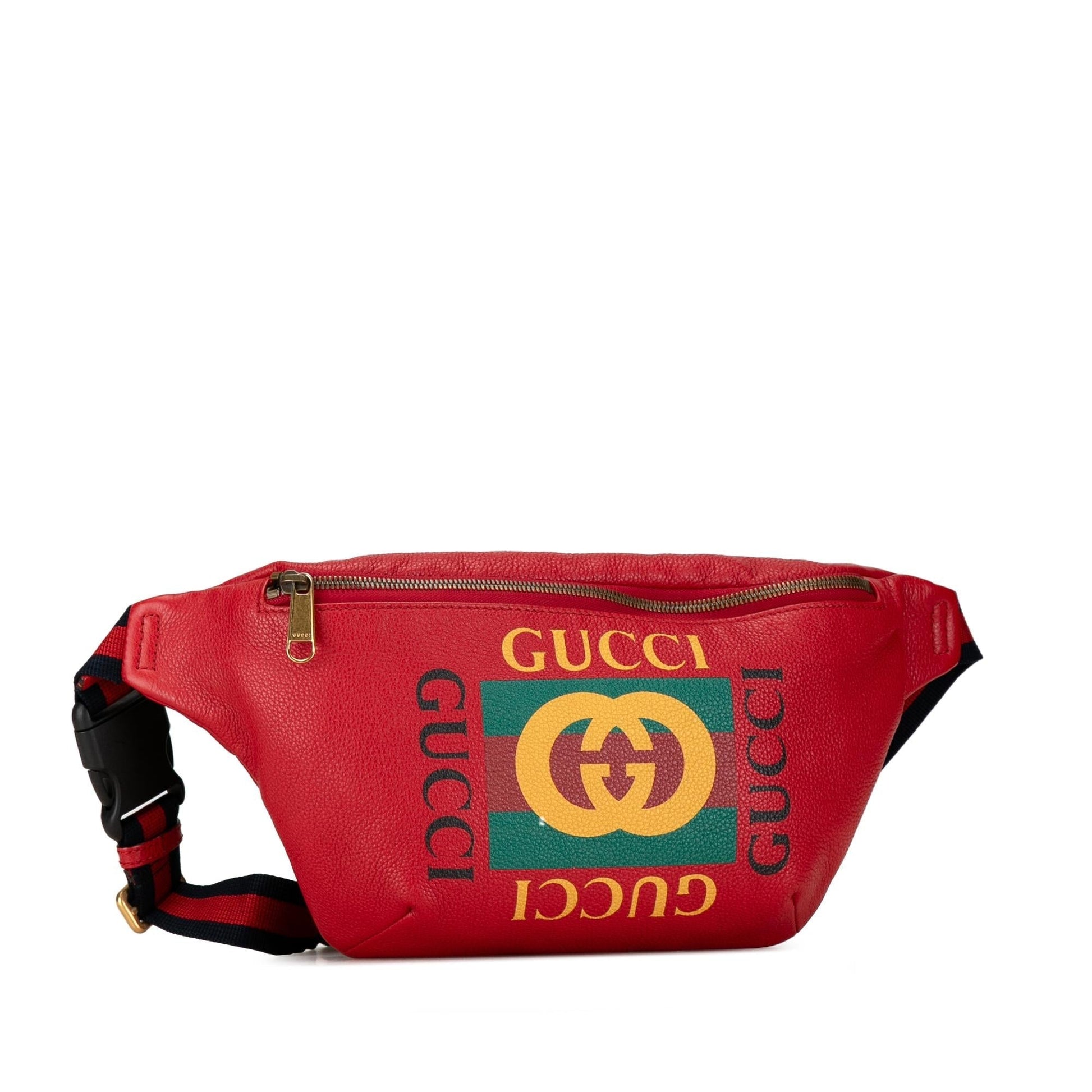 Gucci Belt SHG-NLNJFe Leather Calf Red Logo Accessory