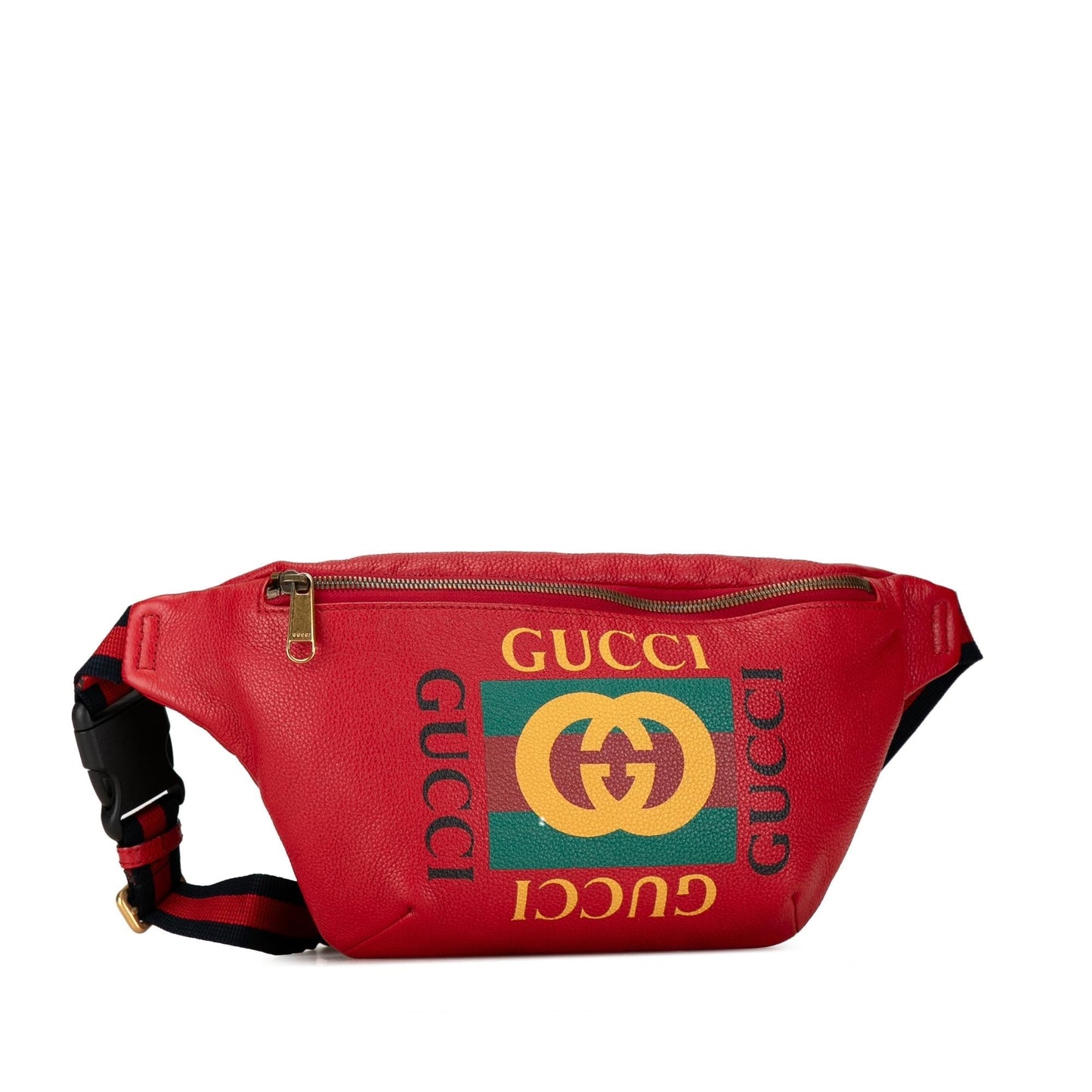 Gucci Belt Leather Calf Red Logo Accessory